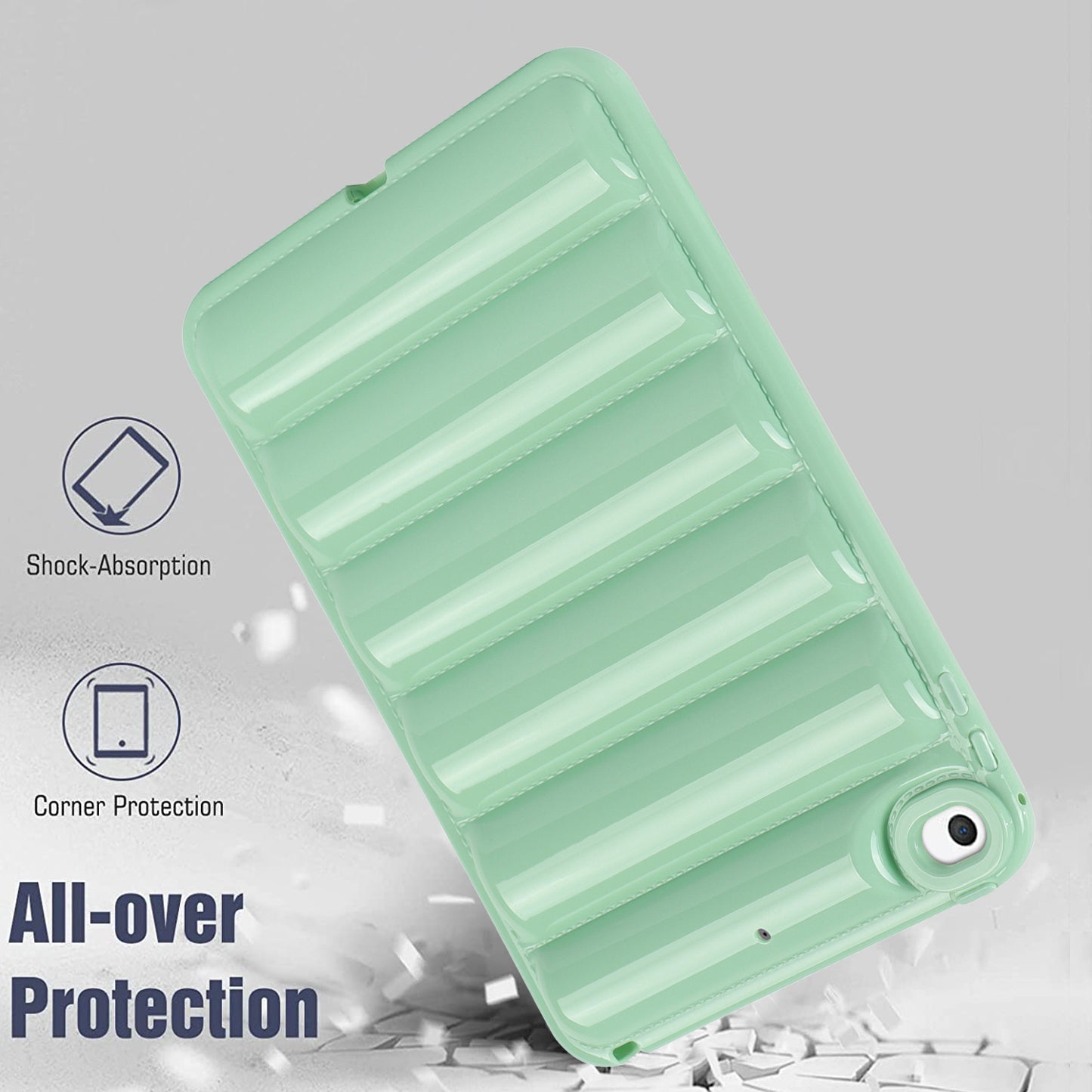 For iPad mini 4 / iPad mini (2019) 7.9 inch Anti-Scratch Tablet Case Down Jacket Texture Soft TPU Shell