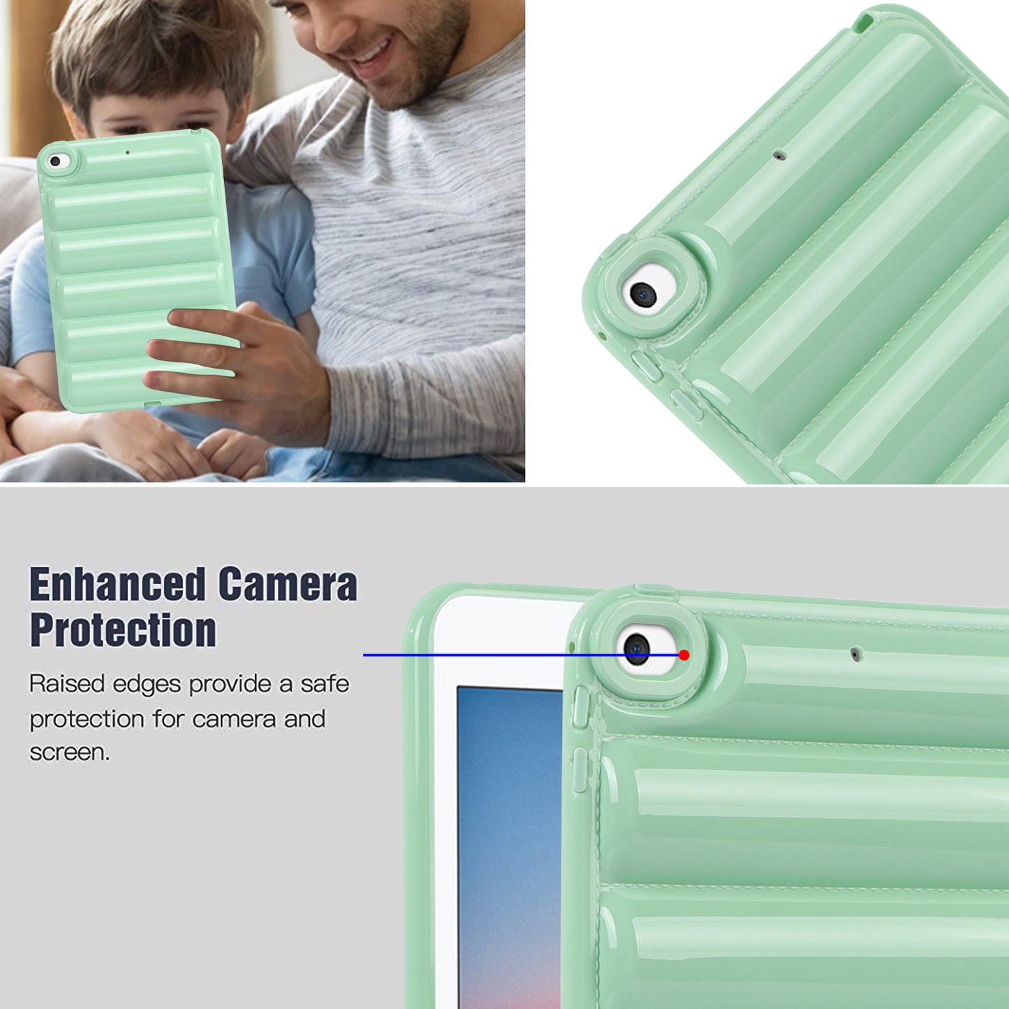 For iPad mini 4 / iPad mini (2019) 7.9 inch Anti-Scratch Tablet Case Down Jacket Texture Soft TPU Shell