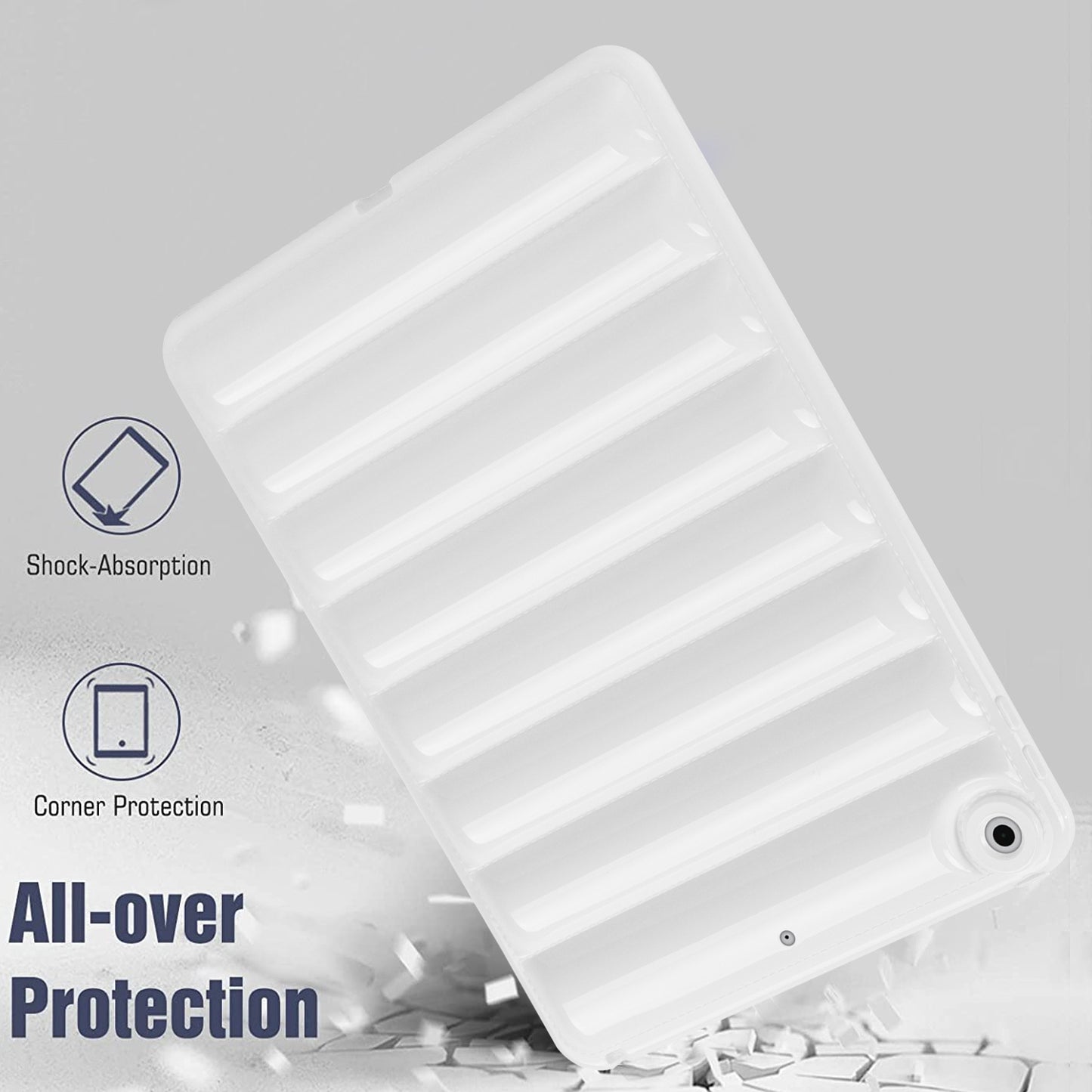 For iPad 10.2 (2021) / (2019) / (2020) Candy Color Tablet Protective Case Down Jacket Texture Soft TPU Cover