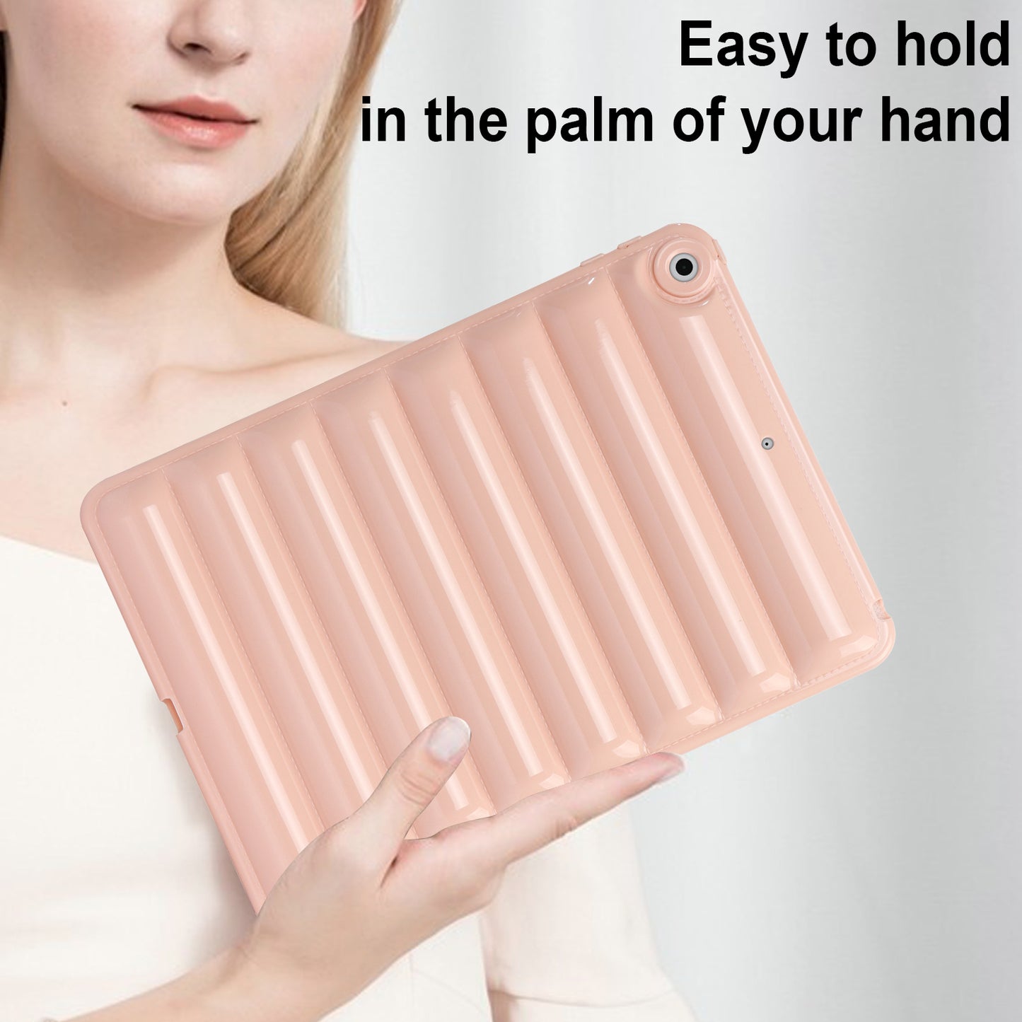 For iPad 10.2 (2021) / (2019) / (2020) Candy Color Tablet Protective Case Down Jacket Texture Soft TPU Cover