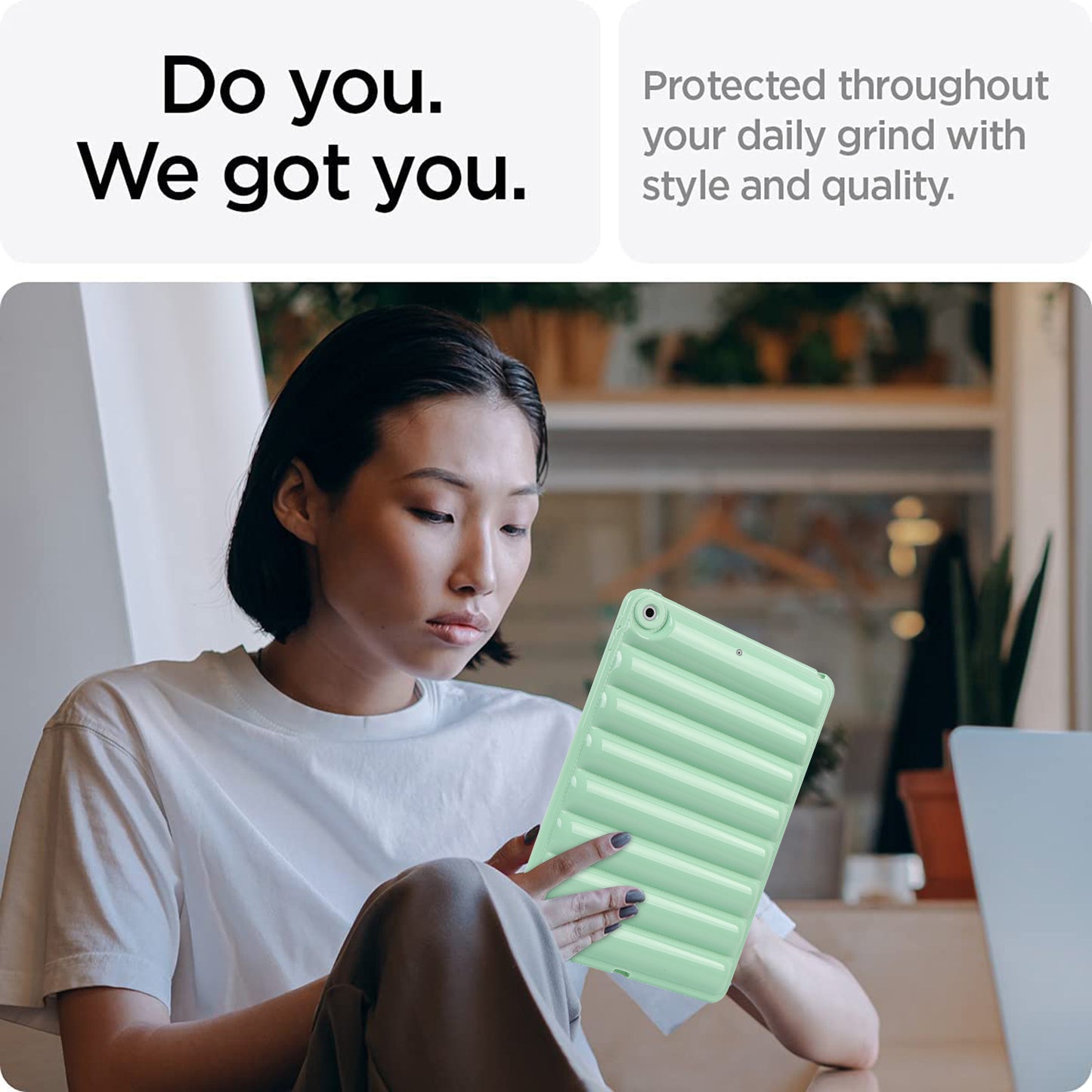 For iPad 10.2 (2021) / (2019) / (2020) Candy Color Tablet Protective Case Down Jacket Texture Soft TPU Cover