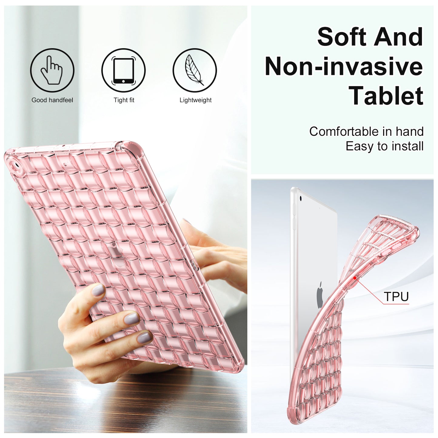 For iPad 10.2 (2021) / (2019) / (2020) TPU Tablet Case Ice Cube Design Flexible Anti-Drop Protective Cover