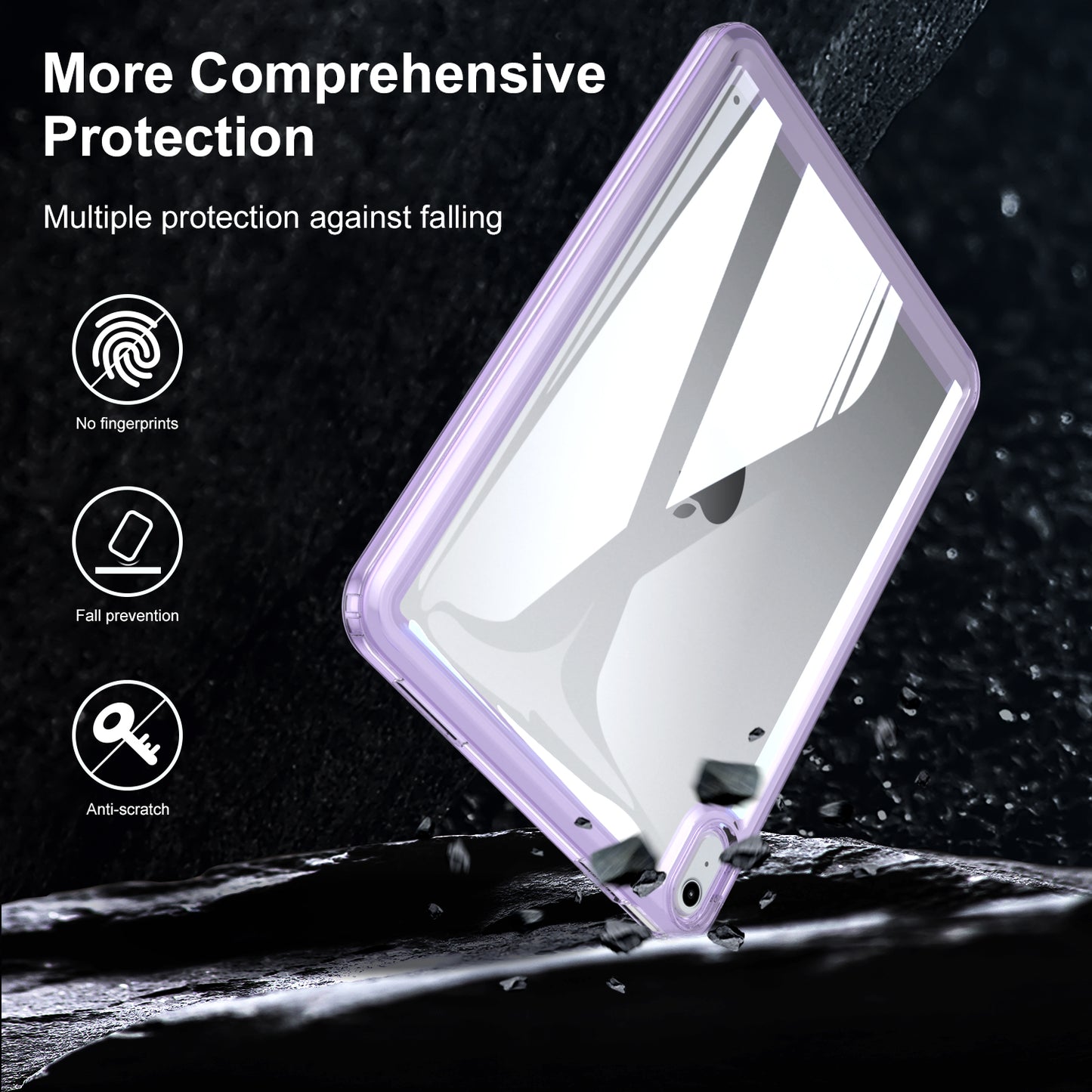 For iPad 10.9 (2022) Acrylic+TPU Tablet Cover Shockproof Transparent Tablet Case
