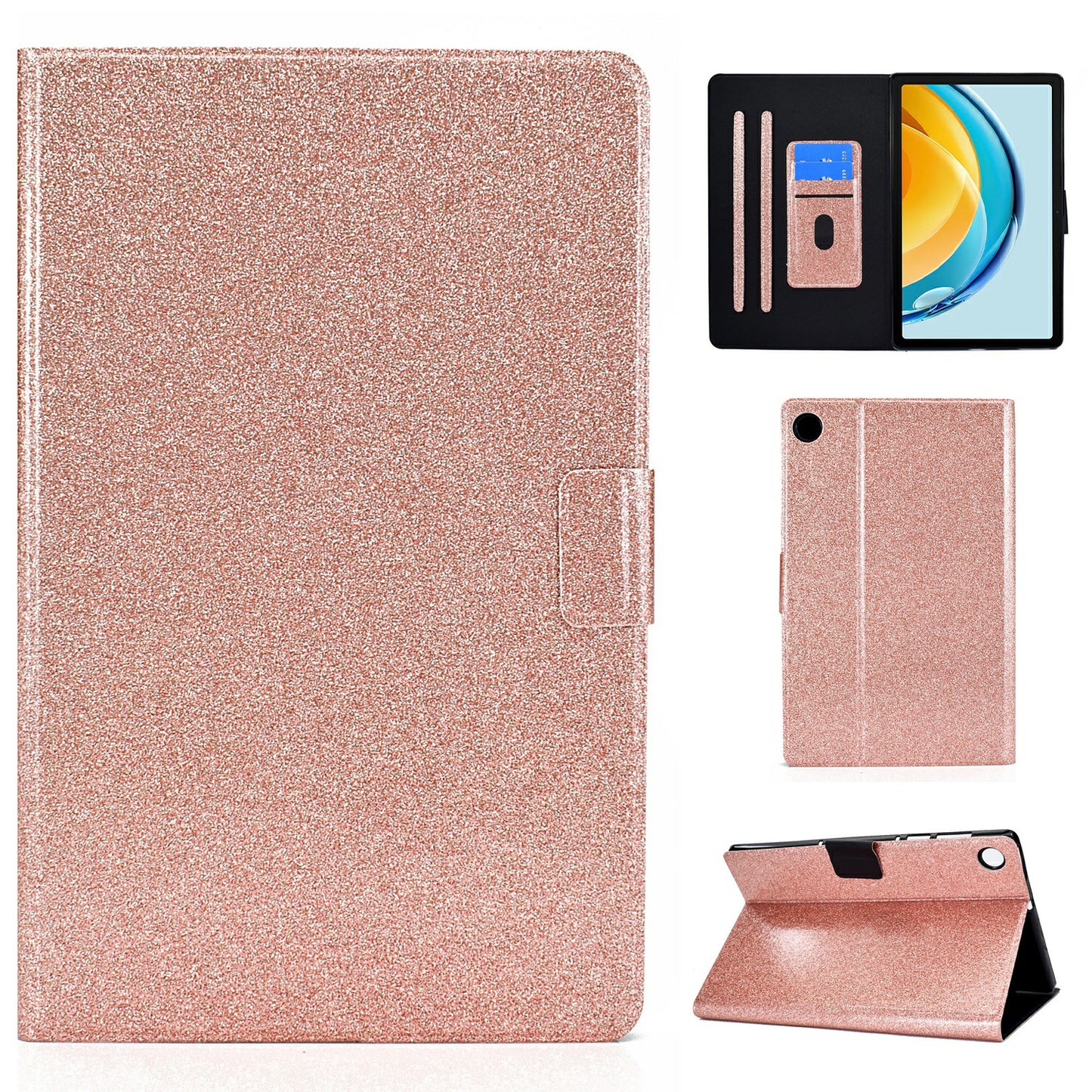 For Huawei MatePad SE 10.4-inch Shockproof Case Anti-Scratch Glittery Leather Cover Tablet Shell