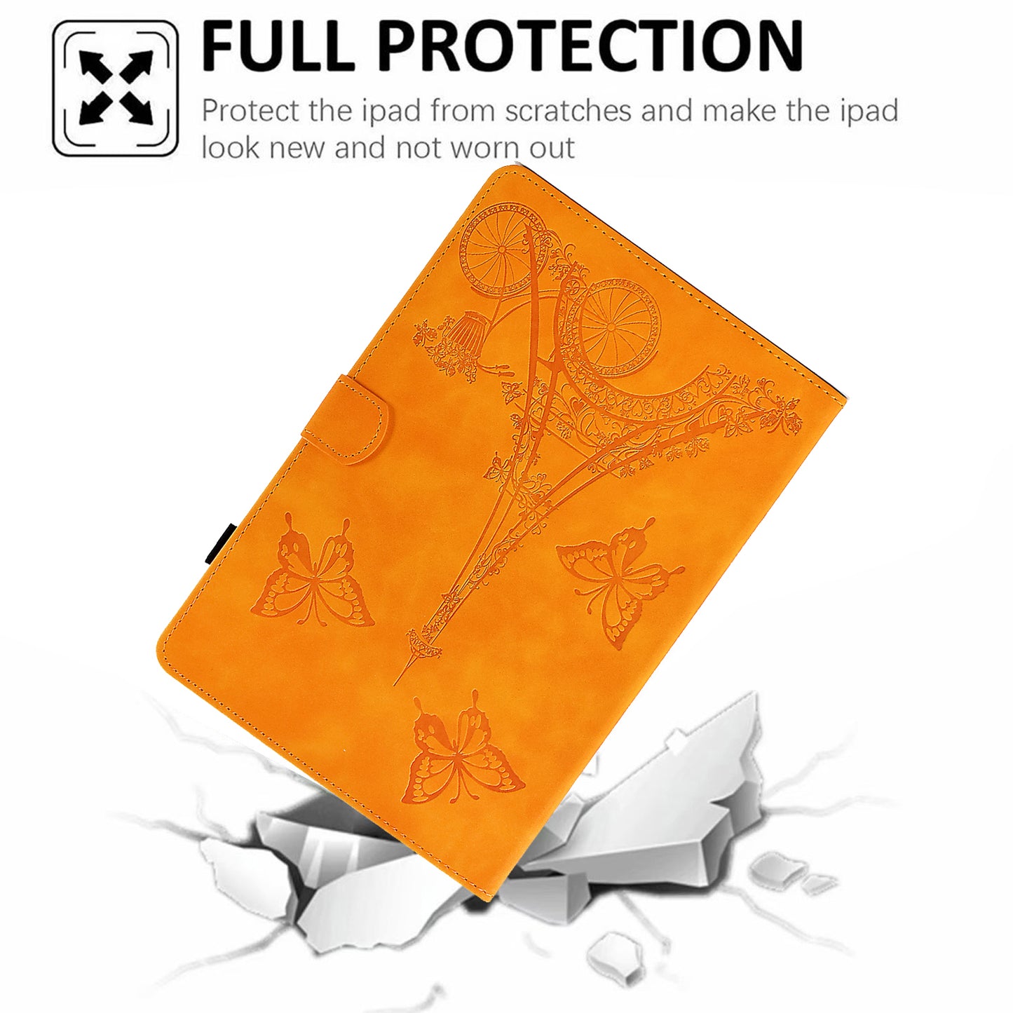 For Huawei MatePad SE 10.4-inch Protective Case Iron Tower Imprinted PU Leather Flip Stand Cover with Card Holder