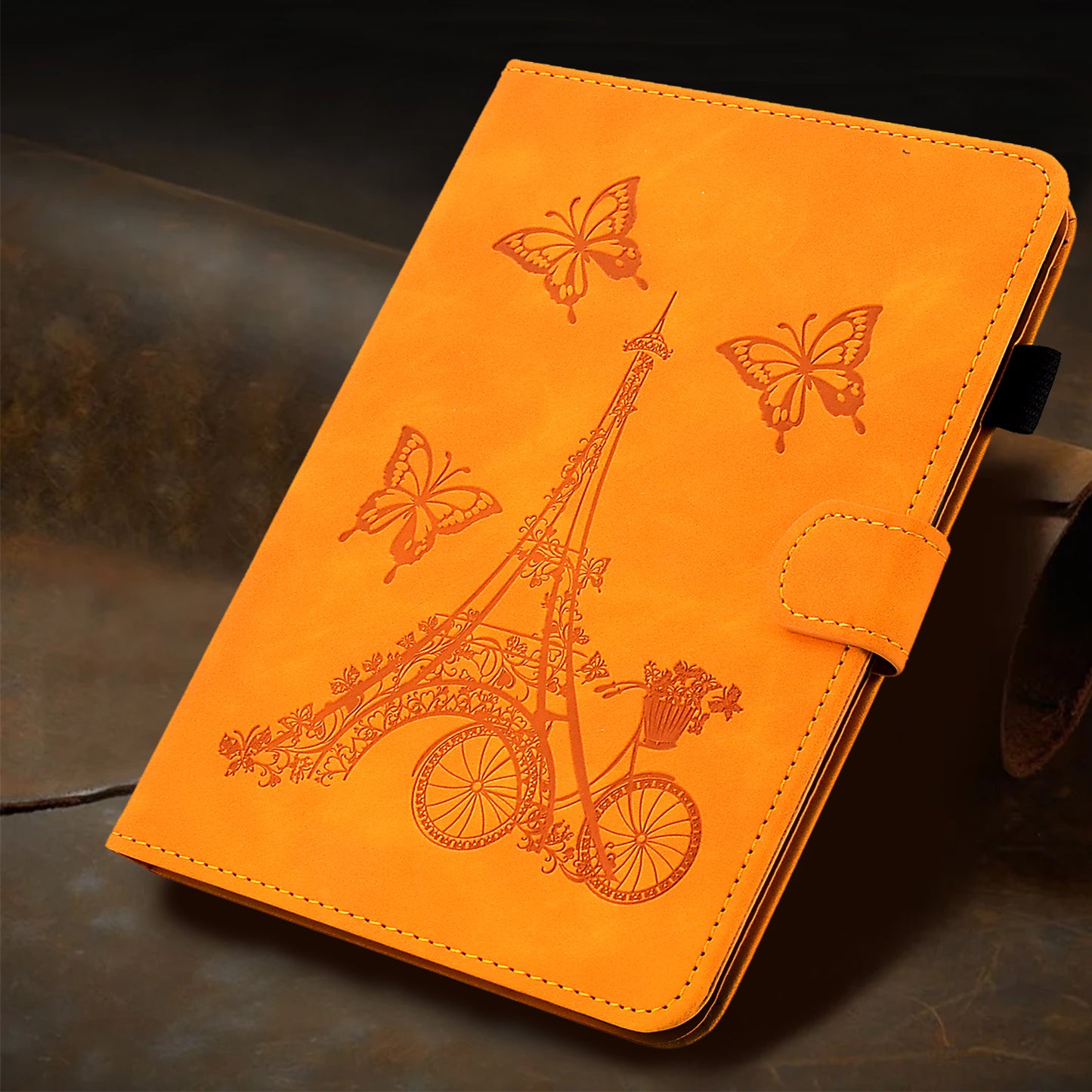 For Huawei MatePad SE 10.4-inch Protective Case Iron Tower Imprinted PU Leather Flip Stand Cover with Card Holder