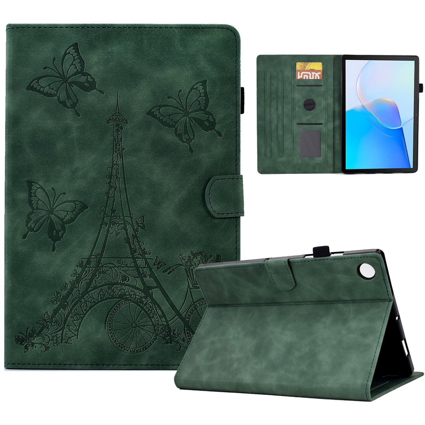 For Huawei MatePad SE 10.4-inch Protective Case Iron Tower Imprinted PU Leather Flip Stand Cover with Card Holder