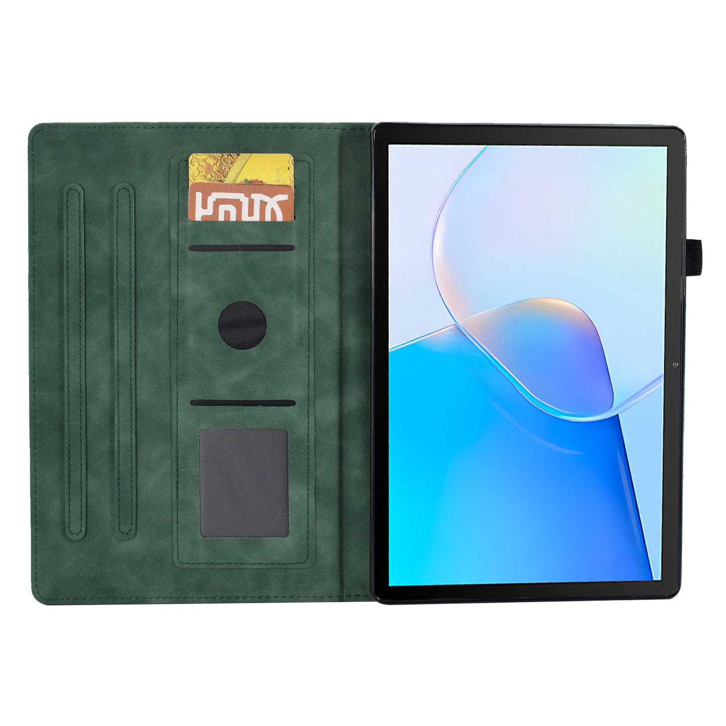 For Huawei MatePad SE 10.4-inch Protective Case Iron Tower Imprinted PU Leather Flip Stand Cover with Card Holder