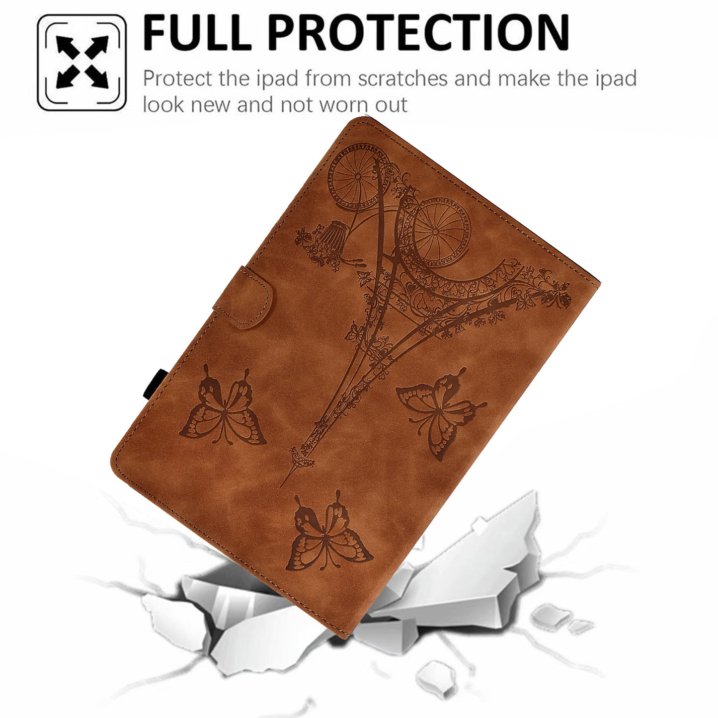 For Huawei MatePad SE 10.4-inch Protective Case Iron Tower Imprinted PU Leather Flip Stand Cover with Card Holder