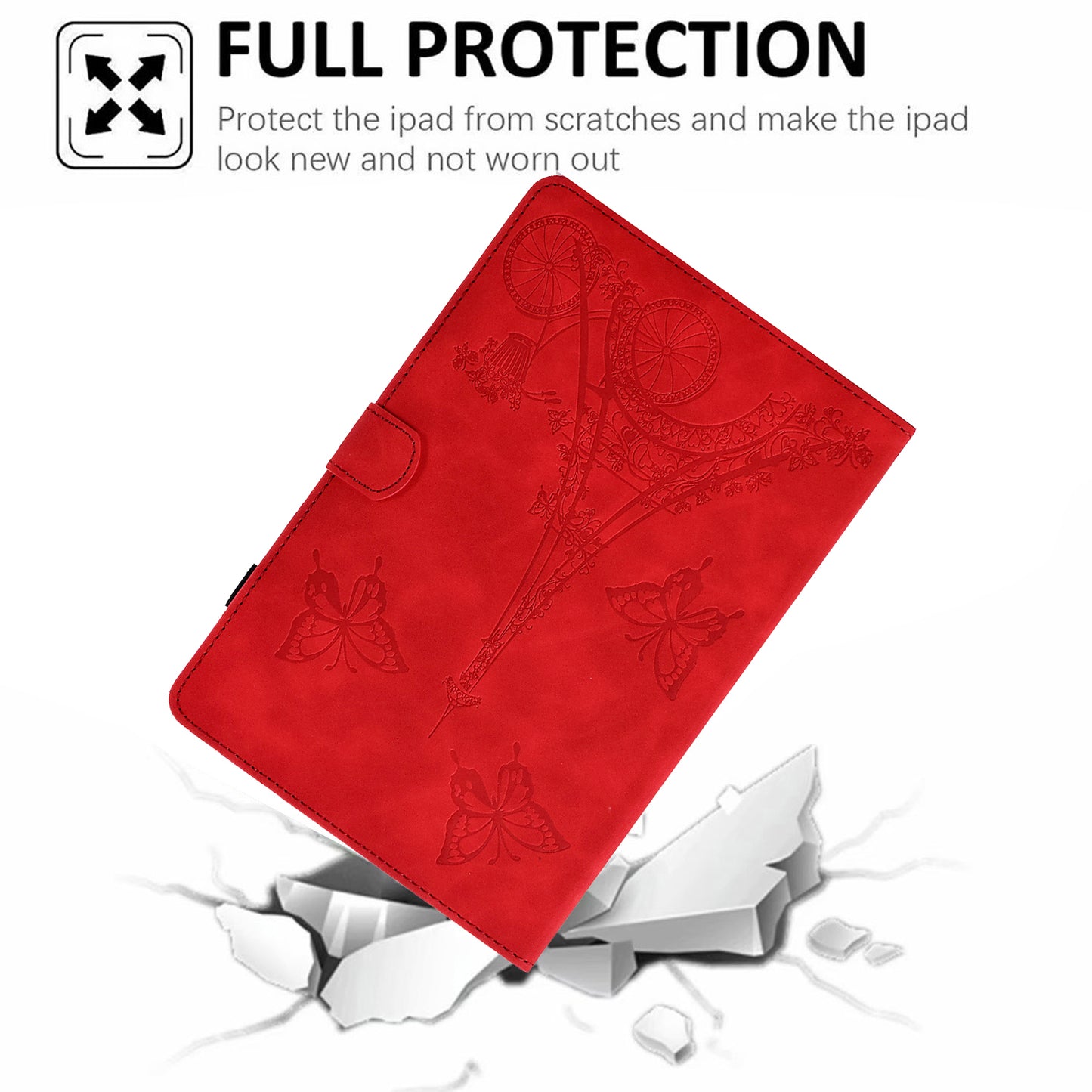 For Huawei MatePad SE 10.4-inch Protective Case Iron Tower Imprinted PU Leather Flip Stand Cover with Card Holder