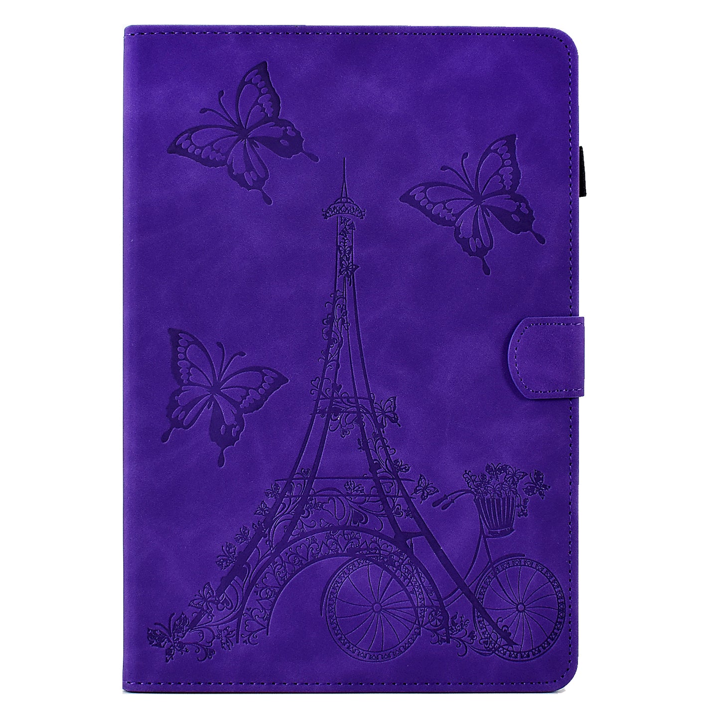 For Huawei MatePad SE 10.4-inch Protective Case Iron Tower Imprinted PU Leather Flip Stand Cover with Card Holder