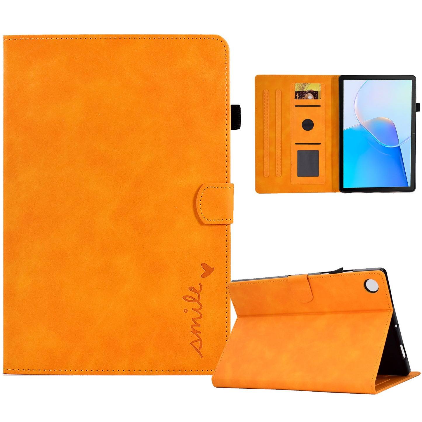 For Huawei MatePad SE 10.4-inch Love Heart Imprinted PU Leather Flip Cover Card Holder Protective Case