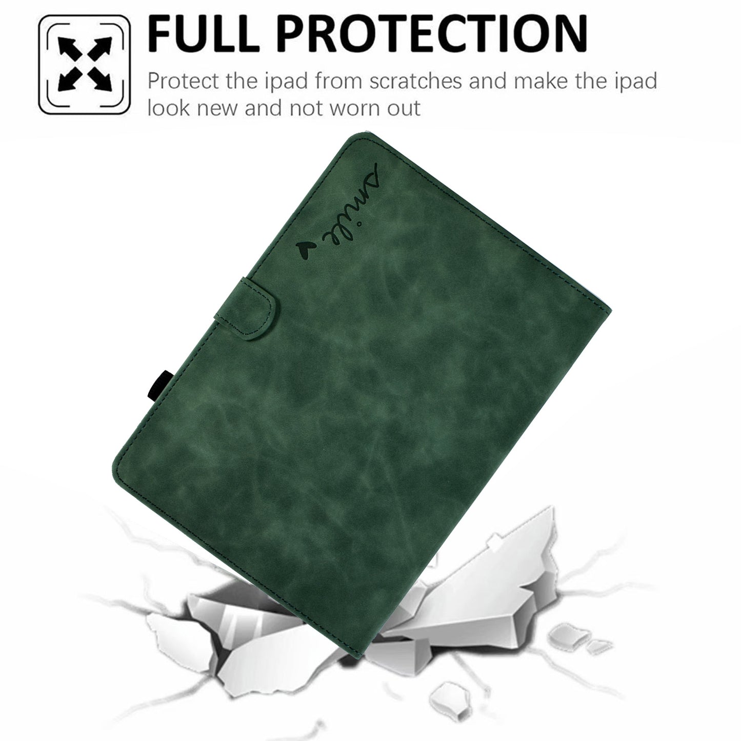 For Huawei MatePad SE 10.4-inch Love Heart Imprinted PU Leather Flip Cover Card Holder Protective Case