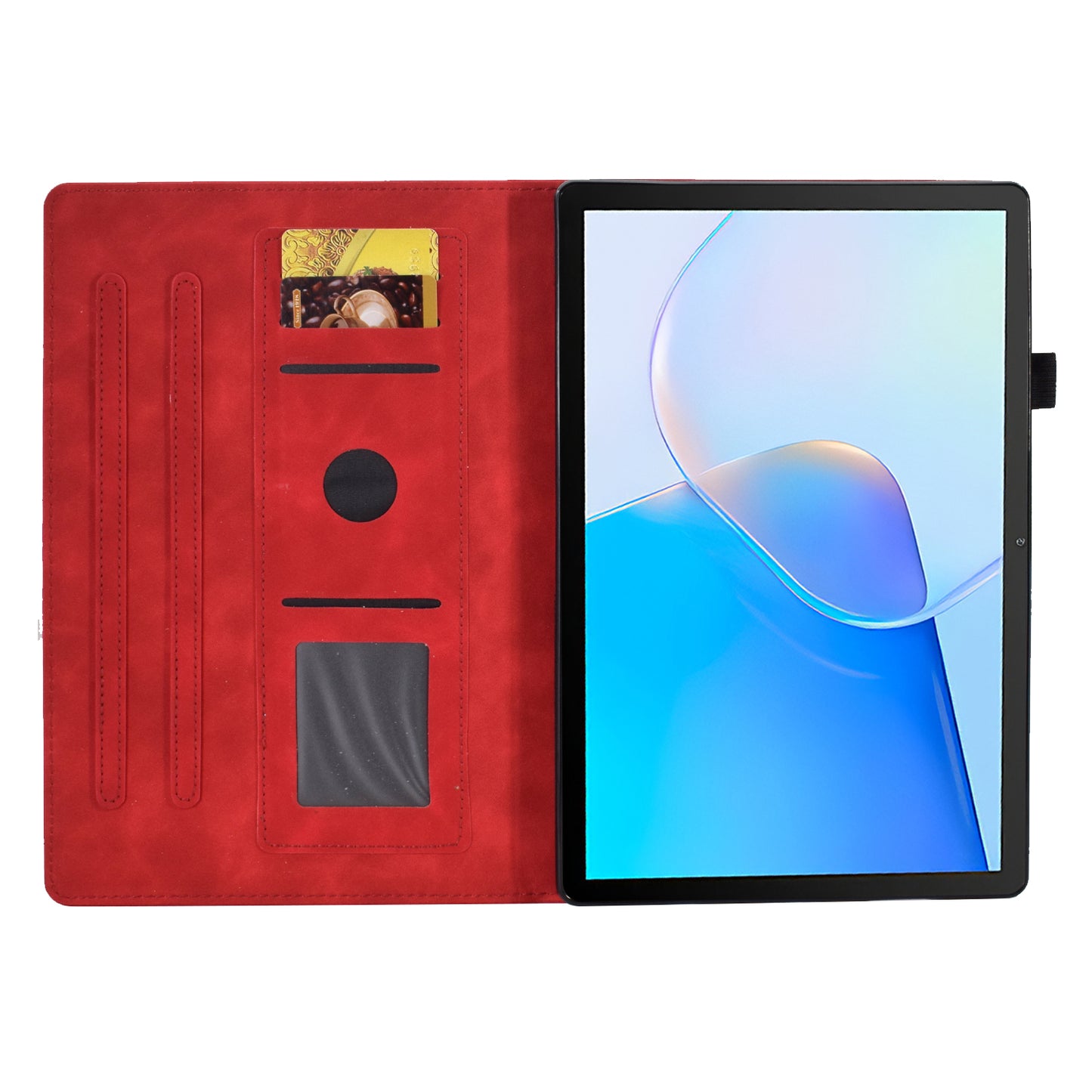 For Huawei MatePad SE 10.4-inch Love Heart Imprinted PU Leather Flip Cover Card Holder Protective Case