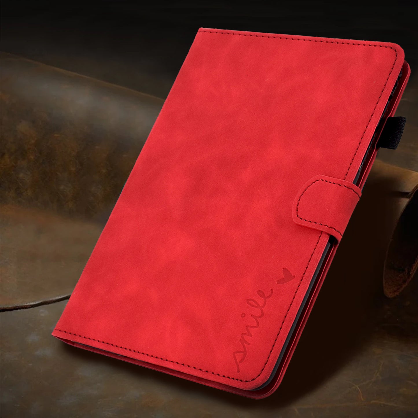 For Huawei MatePad SE 10.4-inch Love Heart Imprinted PU Leather Flip Cover Card Holder Protective Case