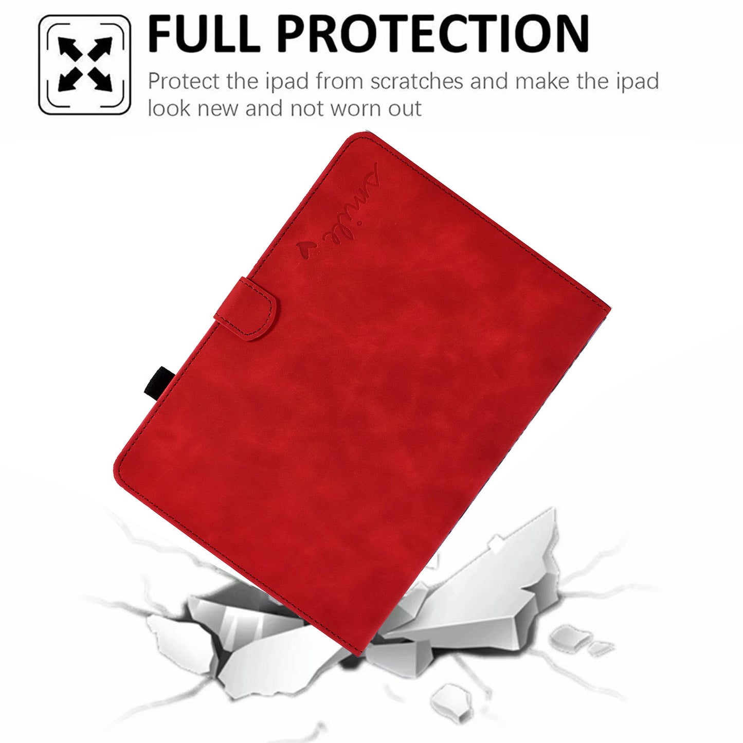 For Huawei MatePad SE 10.4-inch Love Heart Imprinted PU Leather Flip Cover Card Holder Protective Case