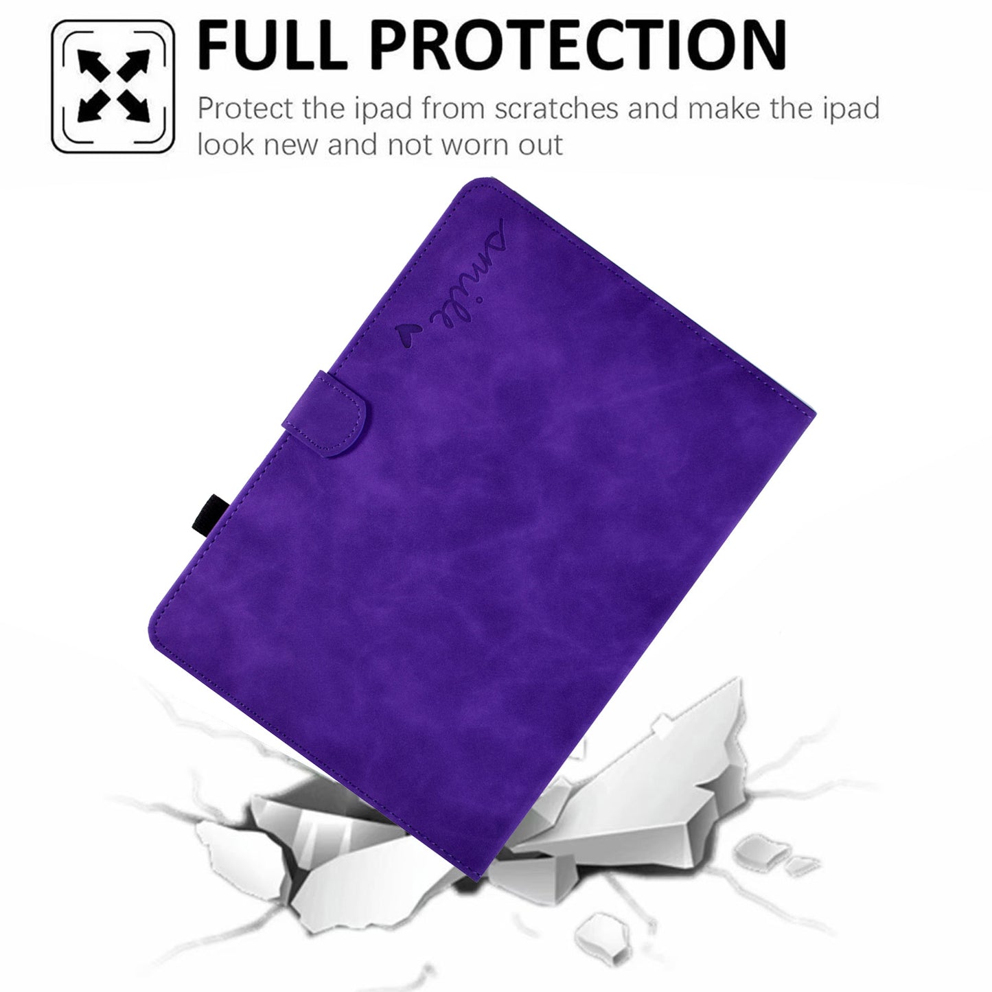 For Huawei MatePad SE 10.4-inch Love Heart Imprinted PU Leather Flip Cover Card Holder Protective Case
