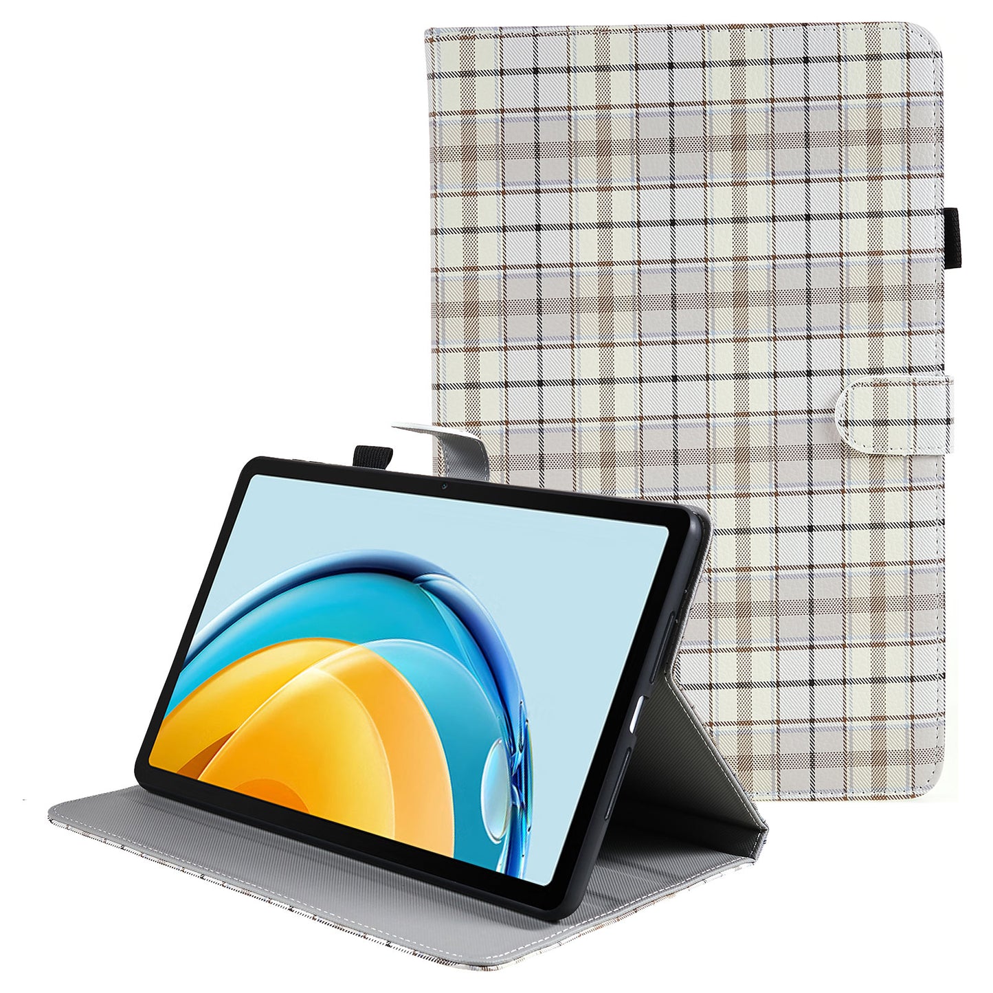 For Huawei MatePad SE 10.4-inch Woven / Grid Pattern Drop-proof Tablet Case PU Leather Stand Cover