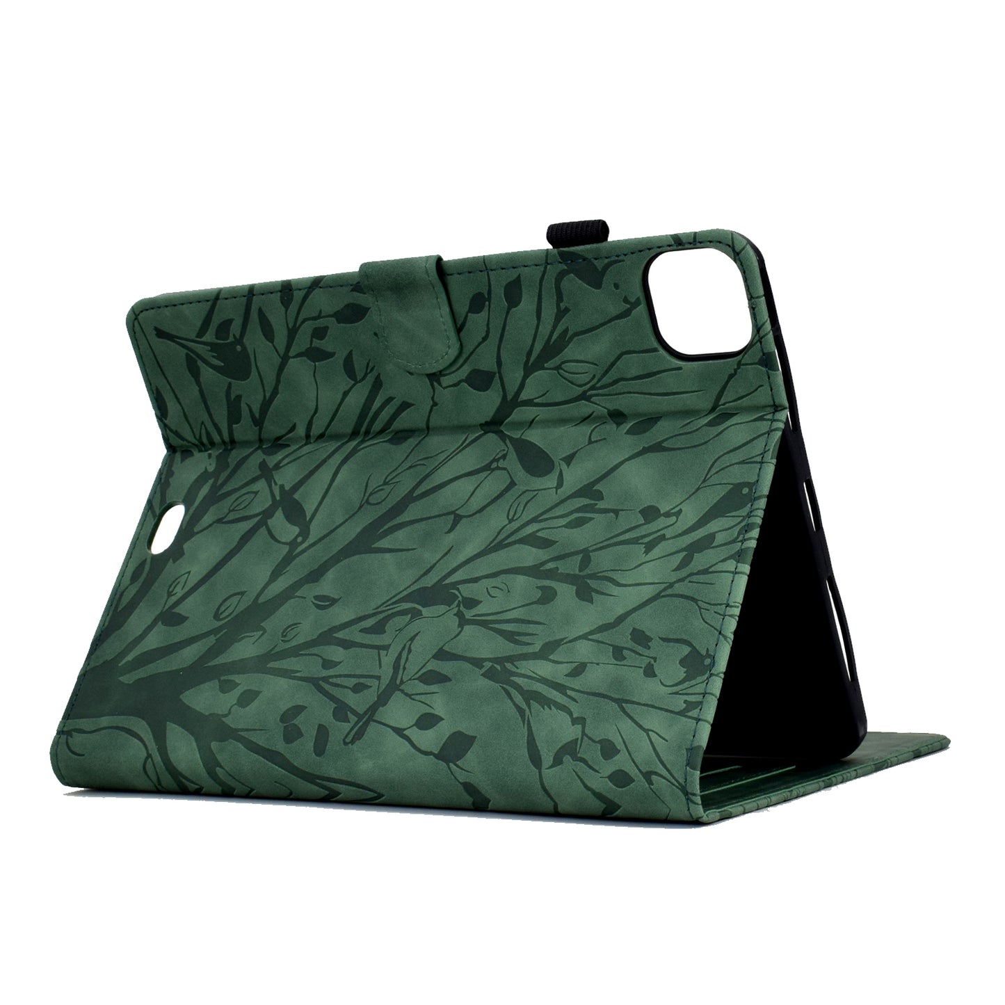 For iPad Pro 11 (2020) / (2021) / (2022) / iPad Air (2020) / (2022) Case Tree Imprinted Leather Tablet Cover with Card Slot
