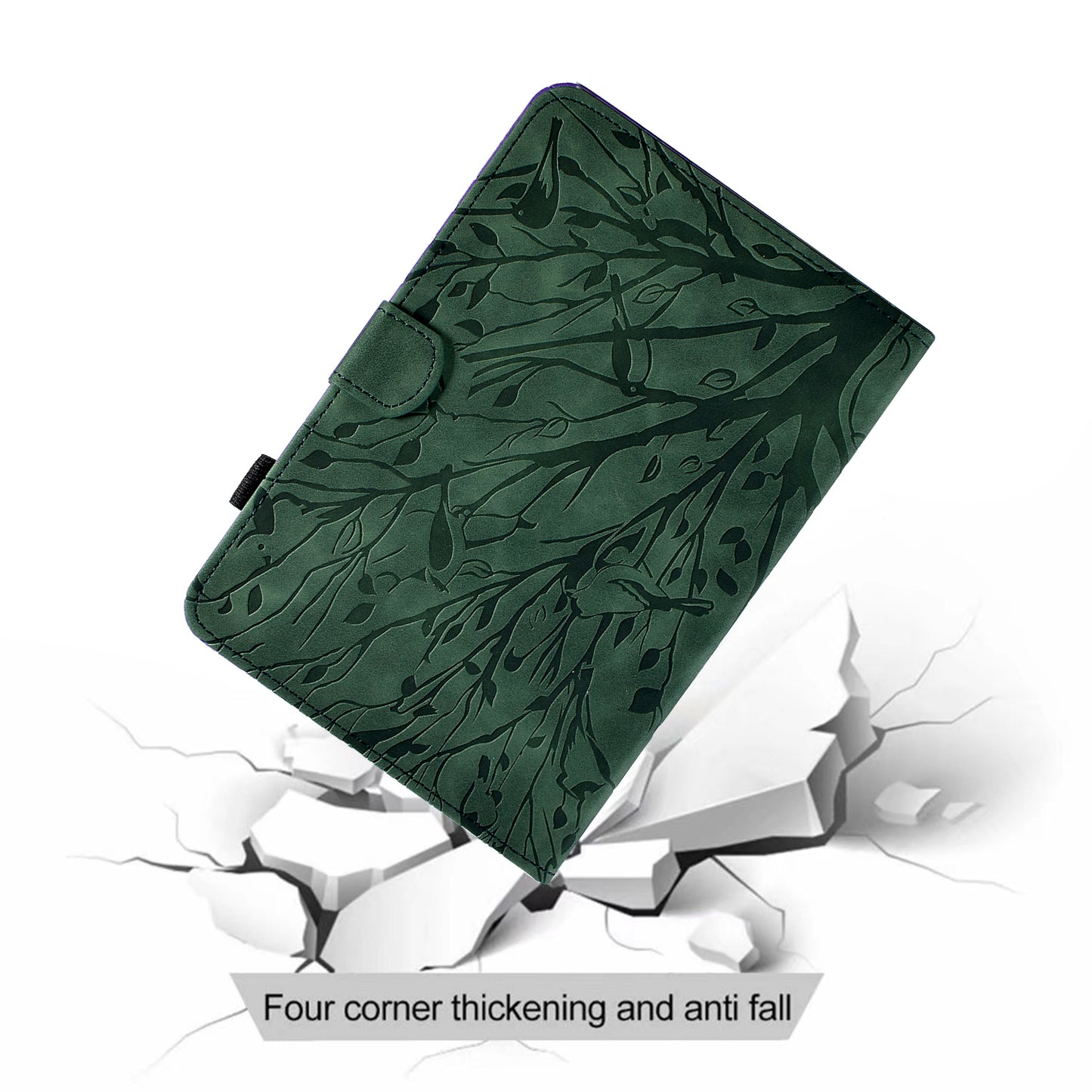 For iPad Pro 11 (2020) / (2021) / (2022) / iPad Air (2020) / (2022) Case Tree Imprinted Leather Tablet Cover with Card Slot