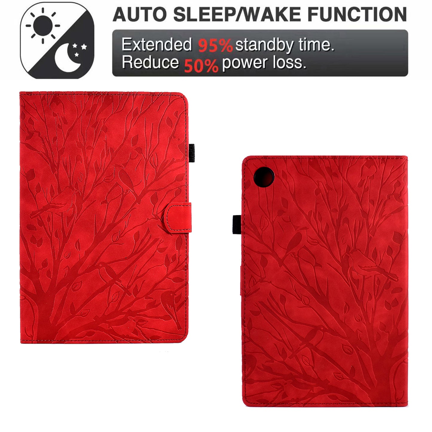 For Honor Pad 6 10.1-inch / Pad X6 9.7 inch / Huawei Enjoy Tablet 2 / MatePad T 10 9.7 inch / T 10S 10.1 inch Tablet Case Tree Imprinted Leather Cover
