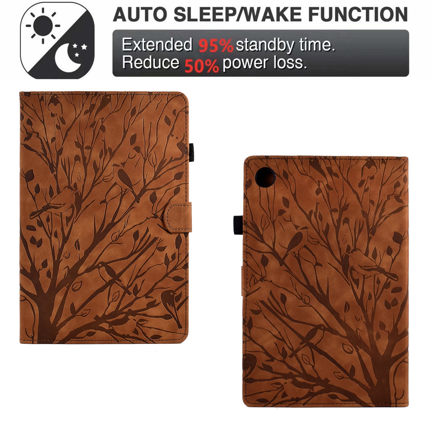 For Honor Pad 6 10.1-inch / Pad X6 9.7 inch / Huawei Enjoy Tablet 2 / MatePad T 10 9.7 inch / T 10S 10.1 inch Tablet Case Tree Imprinted Leather Cover