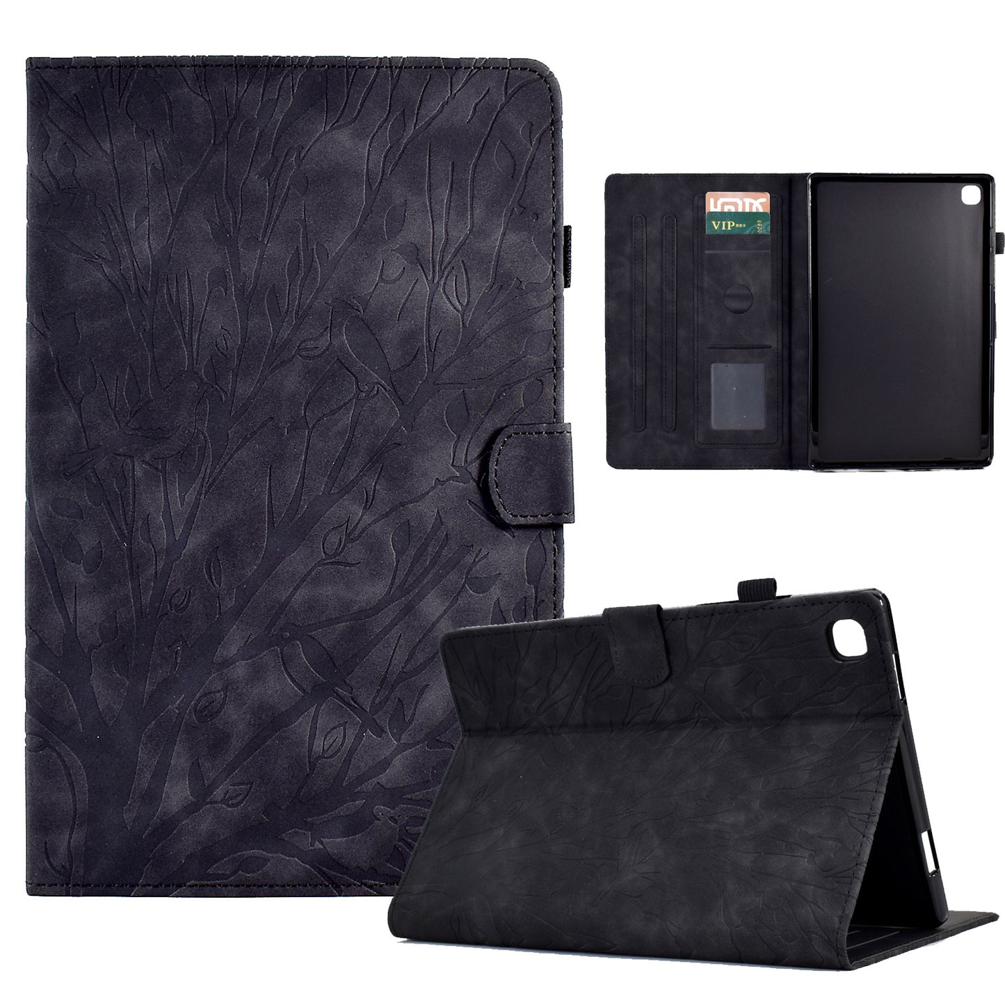 For iPad 10.2 (2021) / (2020) / (2019) / iPad Air 10.5 inch (2019) / Pro 10.5-inch (2017) Tablet Case Imprinted Leather Cover with Stand Card Holder