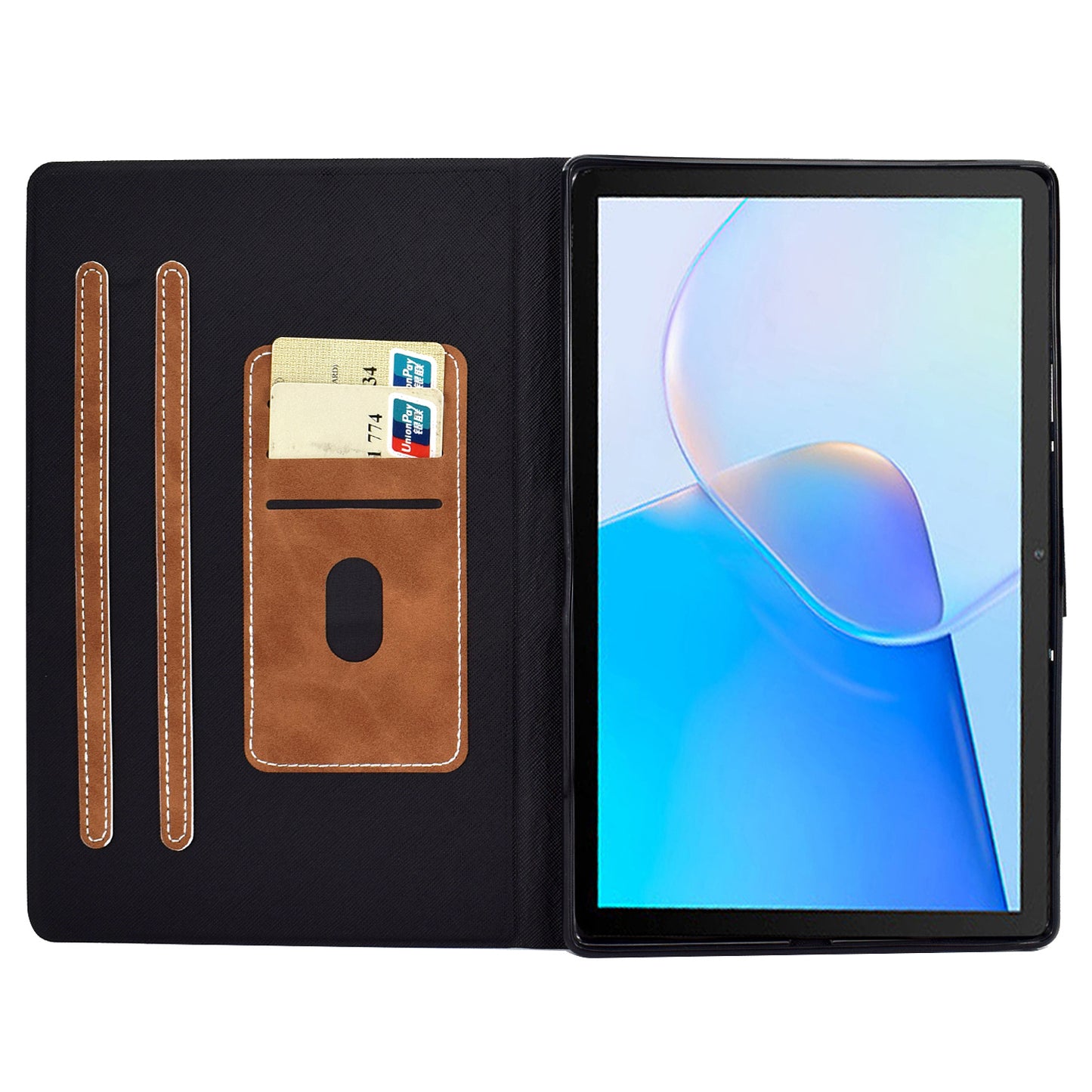 For Huawei MatePad SE 10.4-inch A7 Cowhide Texture Tablet Case PU Leather Stand Card Slot Cover