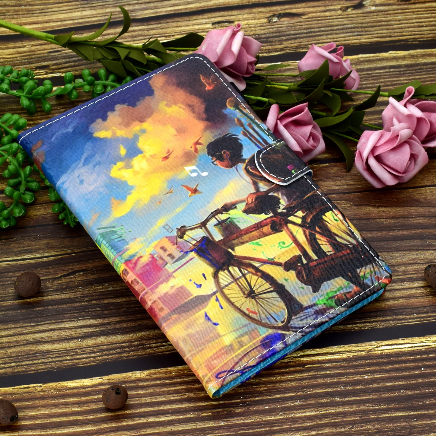 For Huawei MatePad SE 10.4-inch Stand Tablet Case Stitching Leather Pattern with Card Slots