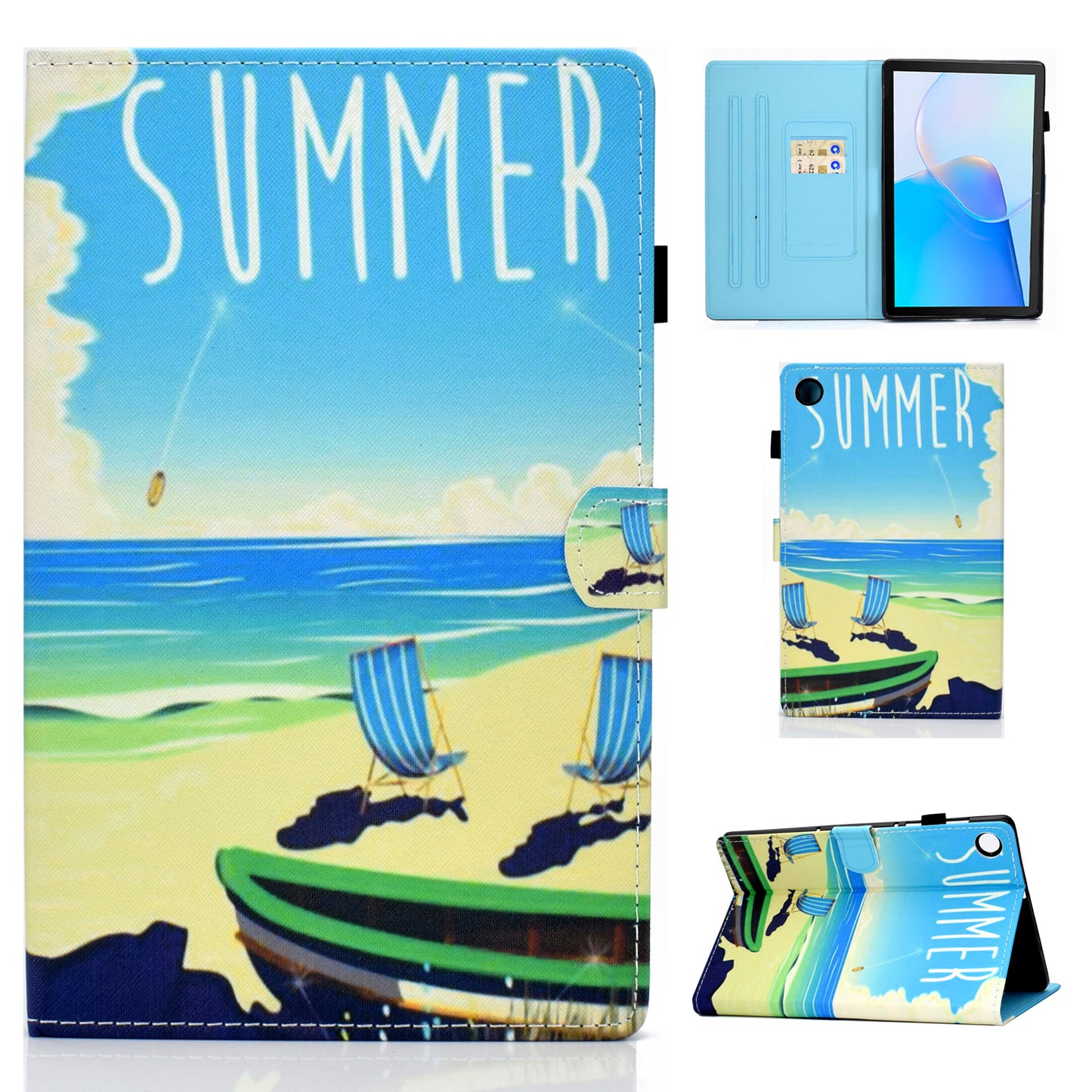 For Huawei MatePad SE 10.4-inch Stand Tablet Case Stitching Leather Pattern with Card Slots