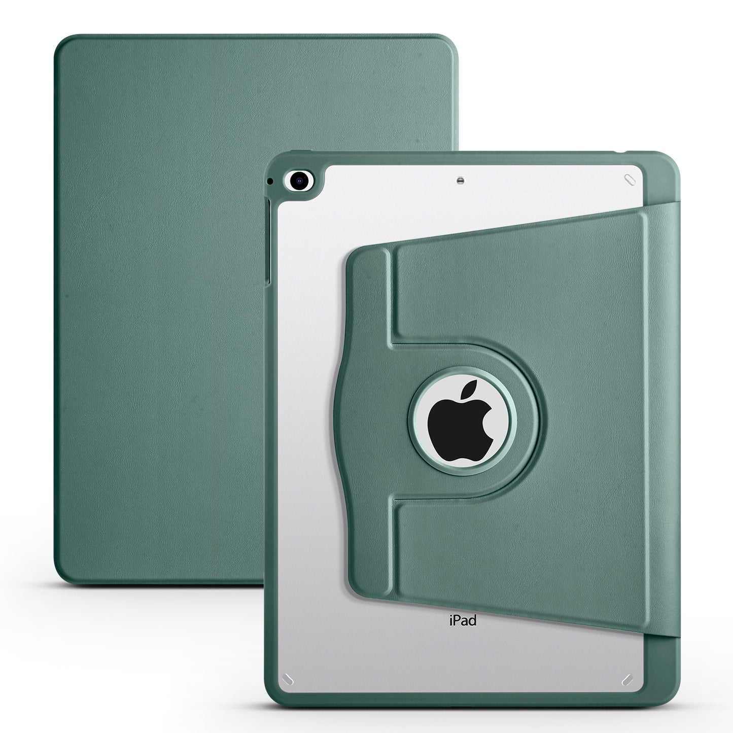 For iPad Air (2013) / Air 2 / iPad 9.7-inch (2017) / (2018) PU Leather+Acrylic Tablet Case Rotary Kickstand Cover with Pen Holder