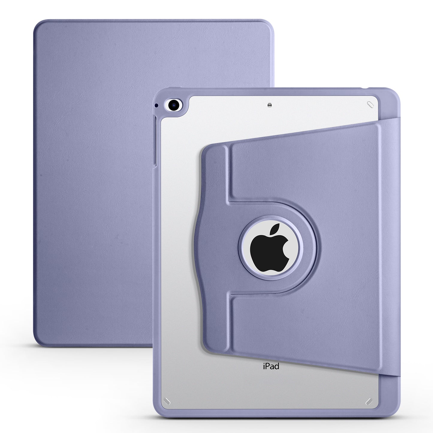For iPad Air (2013) / Air 2 / iPad 9.7-inch (2017) / (2018) PU Leather+Acrylic Tablet Case Rotary Kickstand Cover with Pen Holder