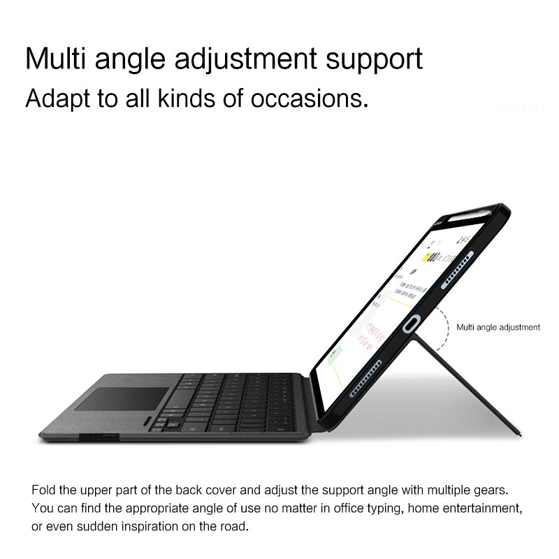 For iPad Pro 11 (2020) / (2021) / (2022) Cool Backlight Typing Keyboard with Genuine Cow Leather Tablet Stand Cover