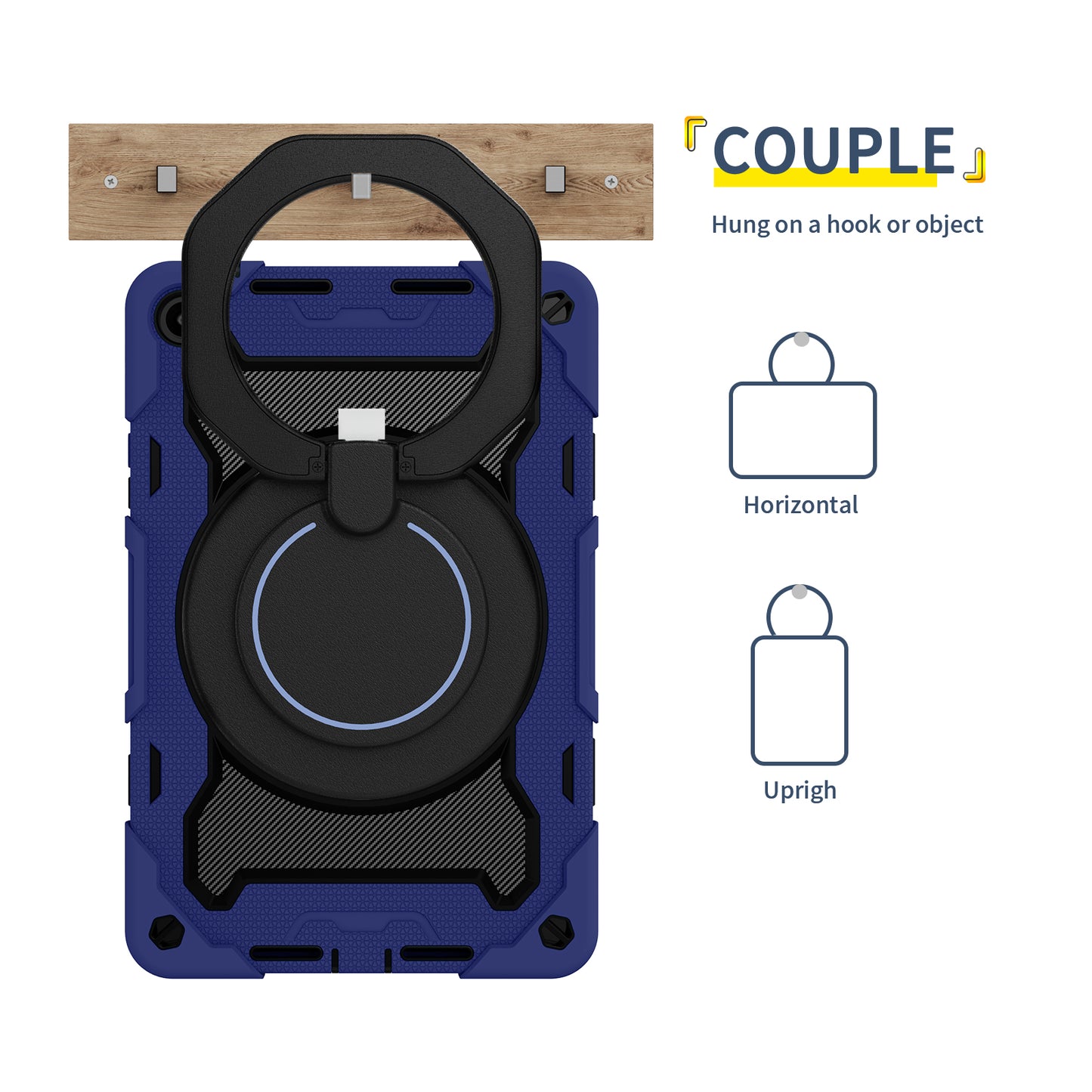 For Huawei MatePad SE 10.4-inch Rotating Handle Kickstand Tablet Cover Silicone+PC Protective Case with Shoulder Strap
