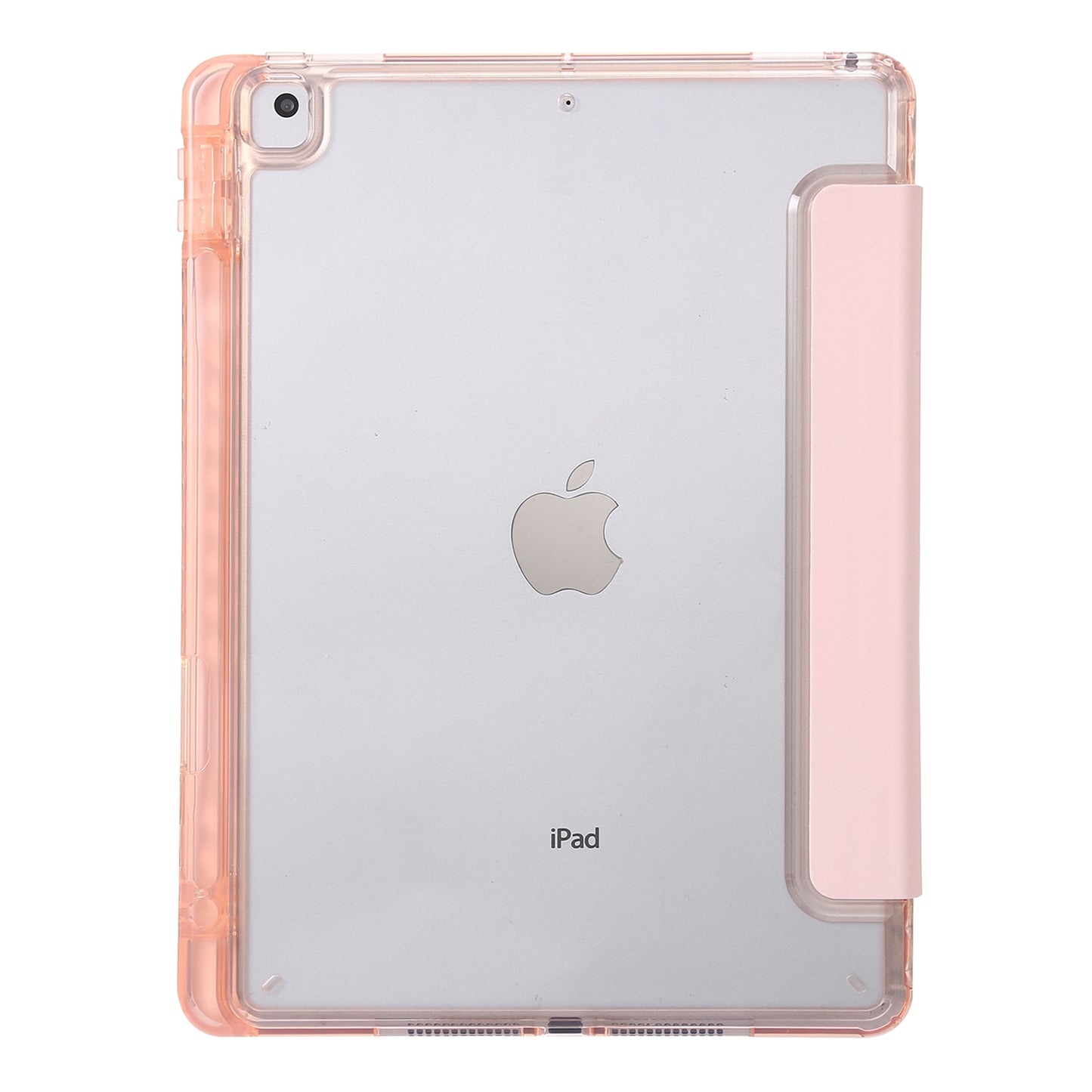 For iPad 10.2 (2021) / (2020) / (2019) Tri-fold Stand Tablet Case PU Leather Transparent Acrylic Tablet Cover