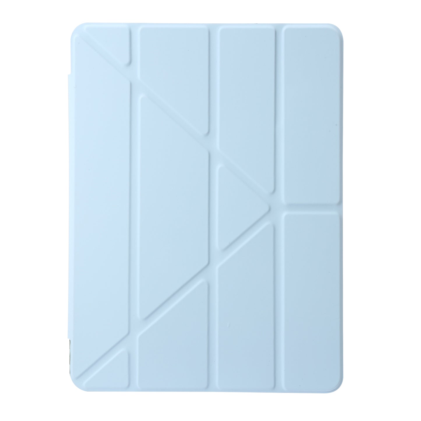 For iPad 10.2 (2021) / (2020) / (2019) Tablet Case Origami Tri-fold Stand PU Leather+Clear Acrylic Cover