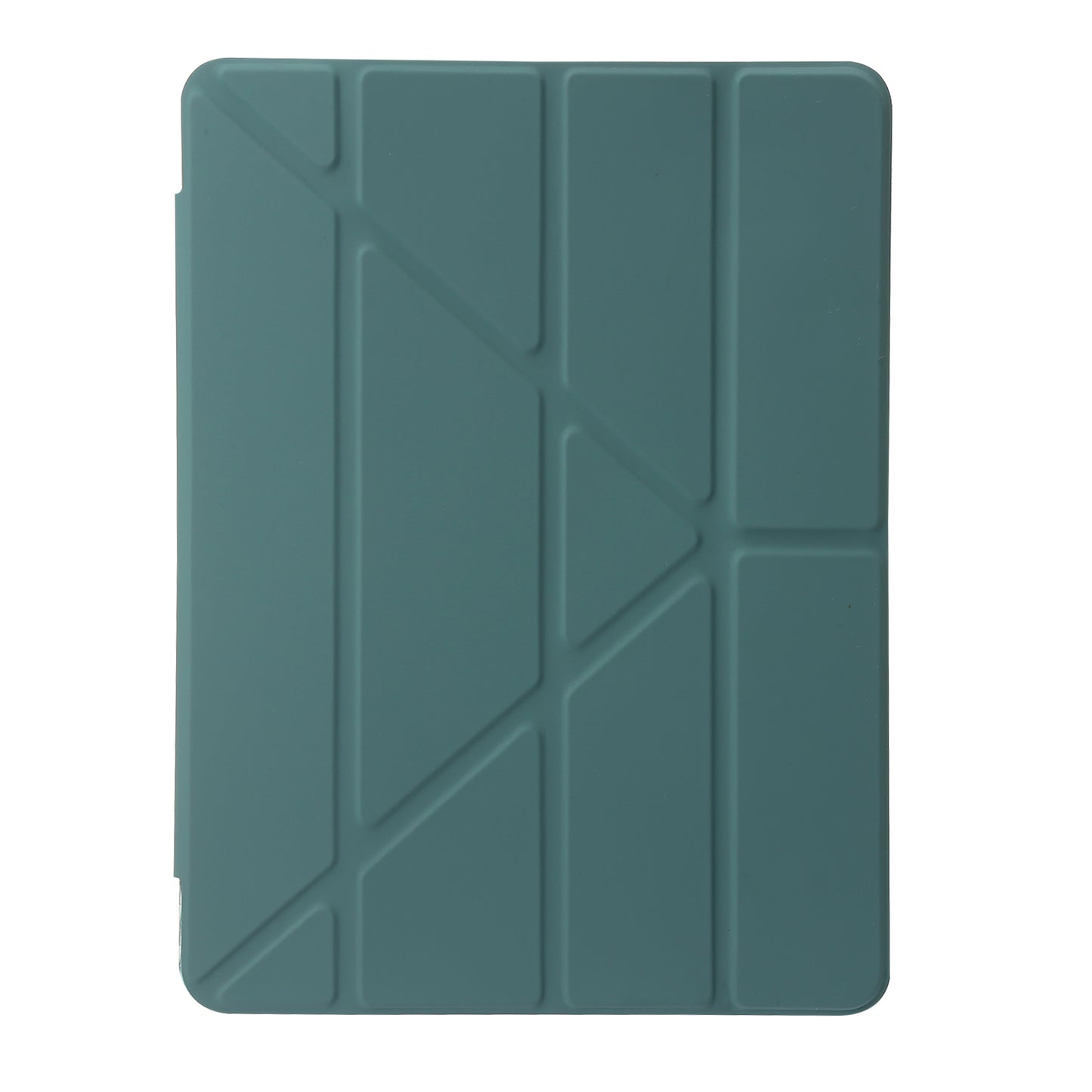 For iPad 10.2 (2021) / (2020) / (2019) Tablet Case Origami Tri-fold Stand PU Leather+Clear Acrylic Cover