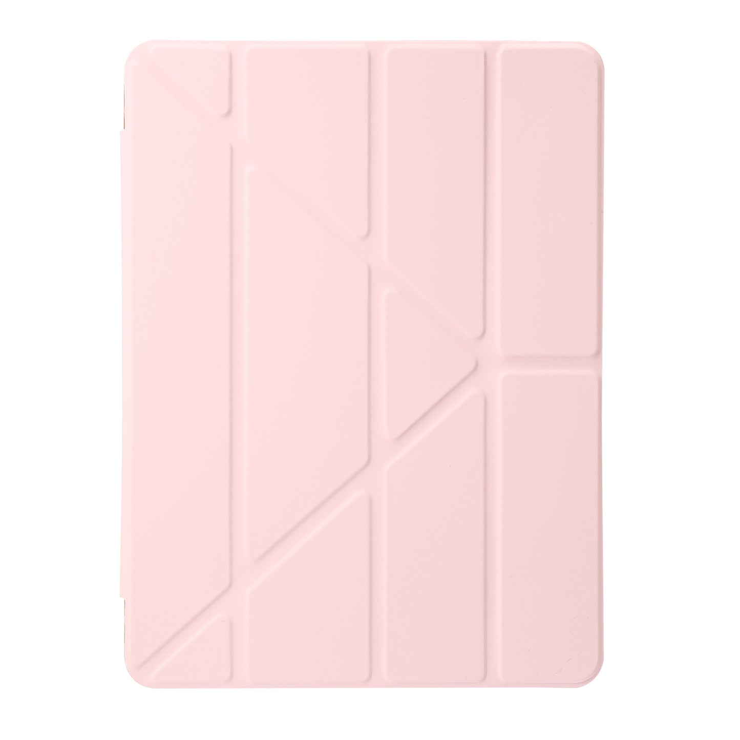 For iPad 10.2 (2021) / (2020) / (2019) Tablet Case Origami Tri-fold Stand PU Leather+Clear Acrylic Cover