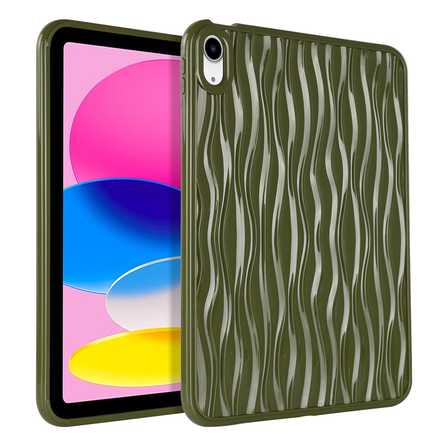 For iPad 10.9 (2022) Wave Texture Shockproof Cover Soft TPU Tablet Protective Case