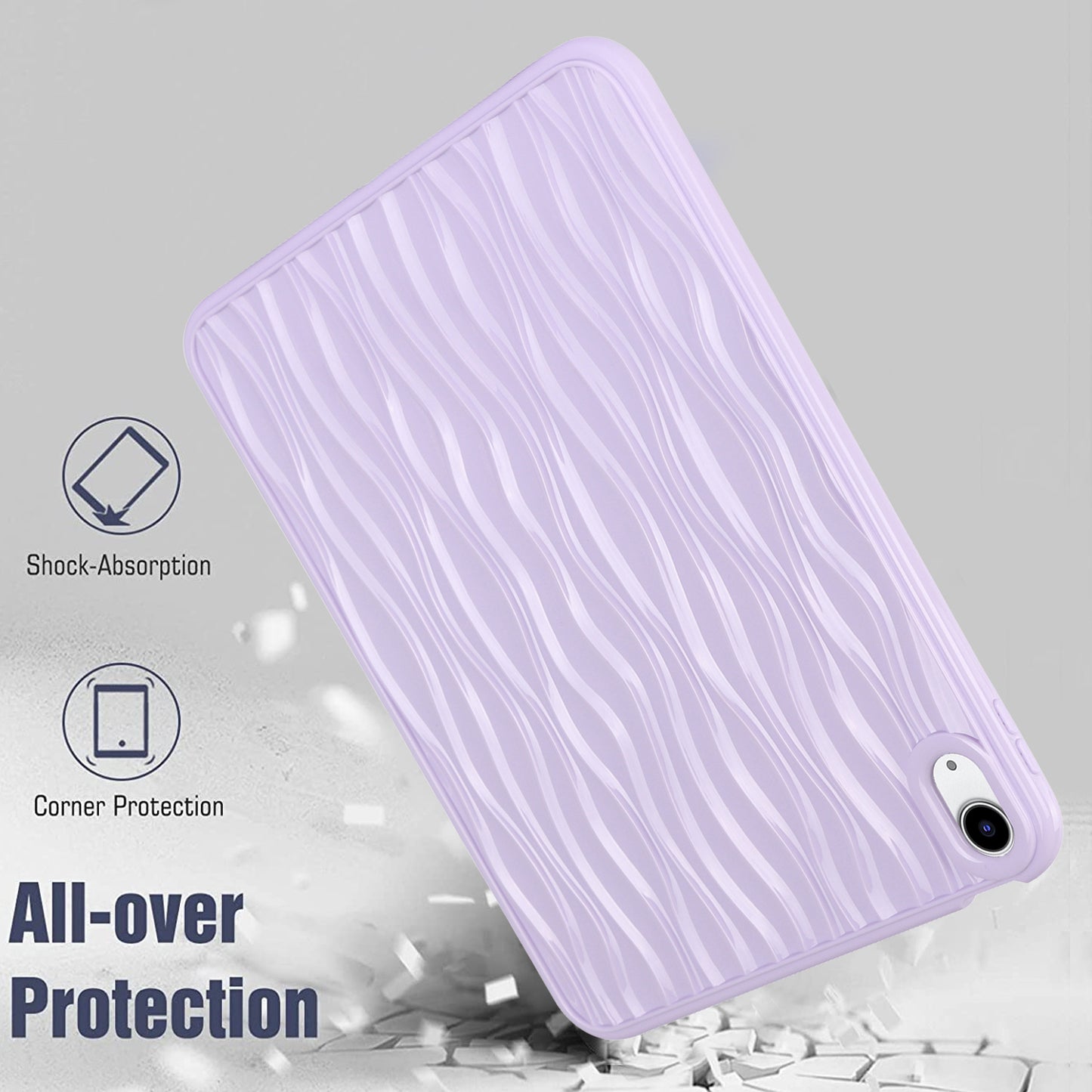 For iPad 10.9 (2022) Wave Texture Shockproof Cover Soft TPU Tablet Protective Case
