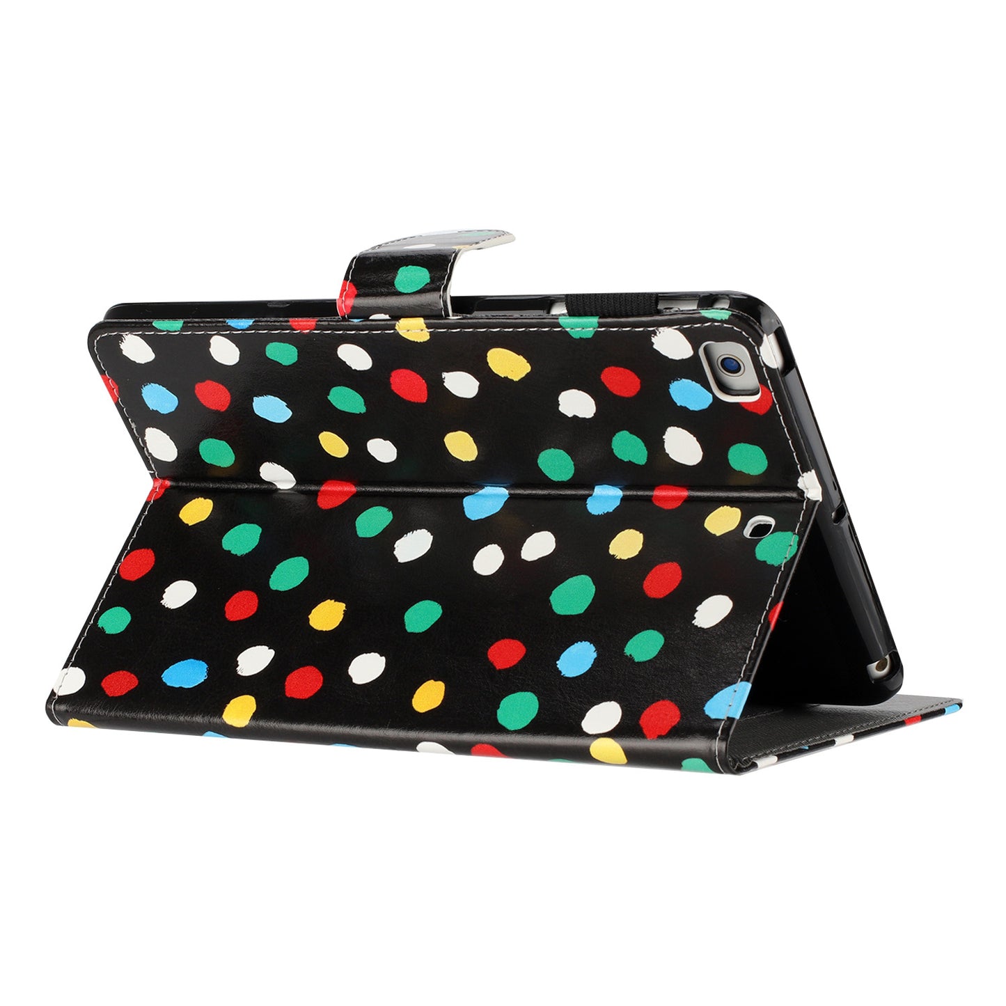 For iPad Mini / Mini 2 / mini 3 / mini 4 / mini (2019) 7.9 inch PU Leather Tablet Case Dot Printing Shockproof Cover