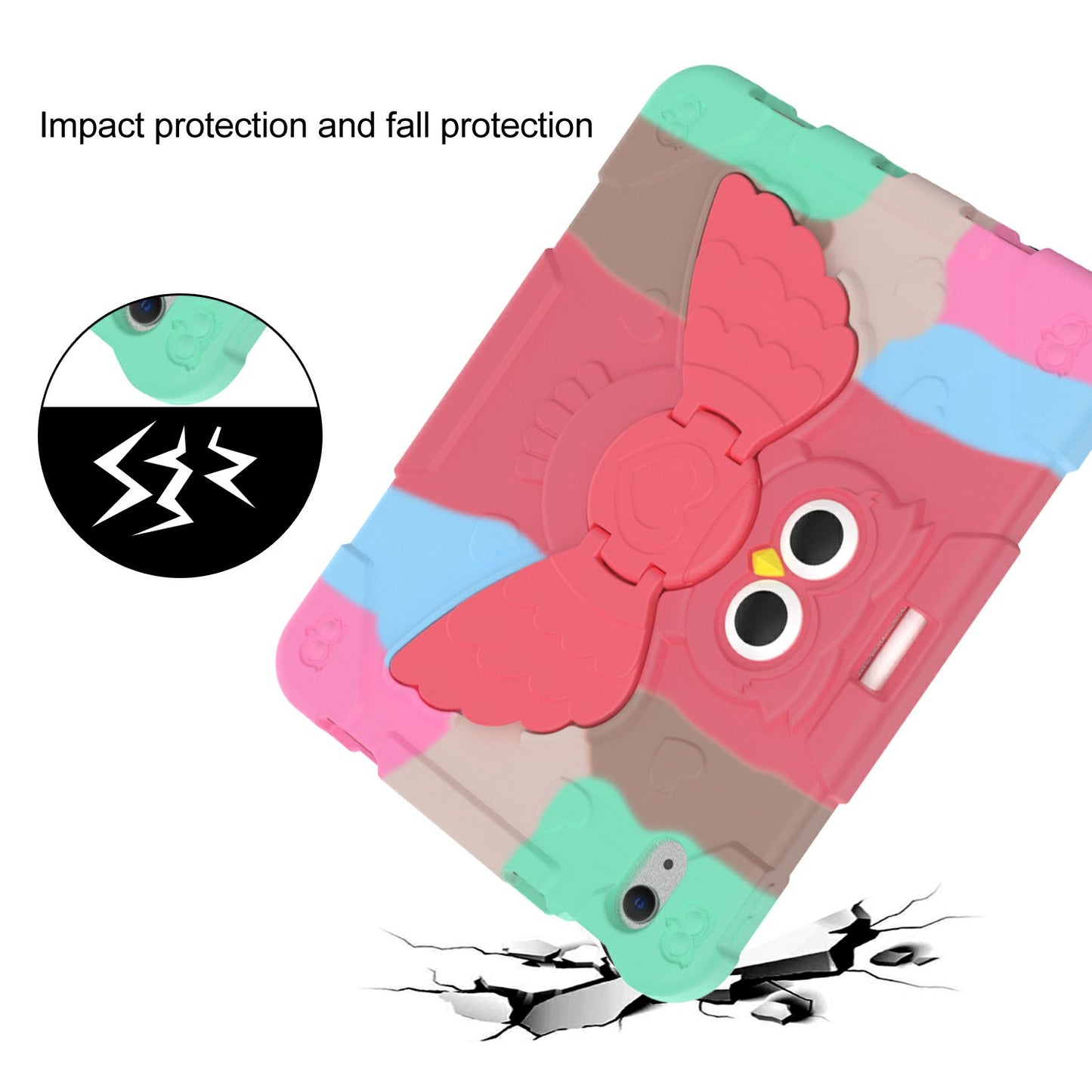 For iPad 10.9 (2022) Gradient Silicone Tablet Case Rotating PC Kickstand Anti-Slip Cover