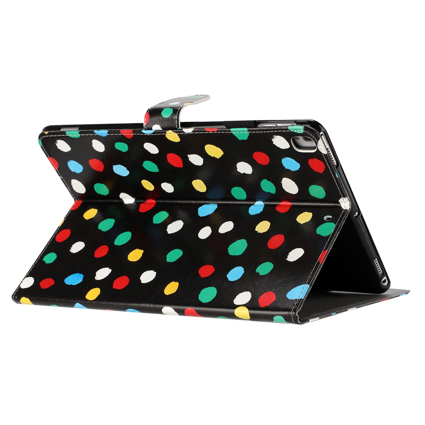 For iPad 10.2 (2021) / (2019) / (2020) / iPad Pro 10.5-inch (2017) PU Leather Case Dot Printing Anti-Drop Tablet Cover