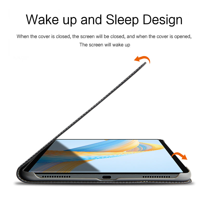 For Honor Pad V8 Genuine Cow Leather Tablet Case Stand Auto Wake / Sleep Cover