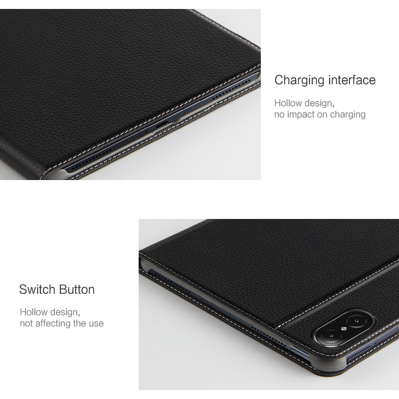 For Honor Pad V8 Genuine Cow Leather Tablet Case Stand Auto Wake / Sleep Cover