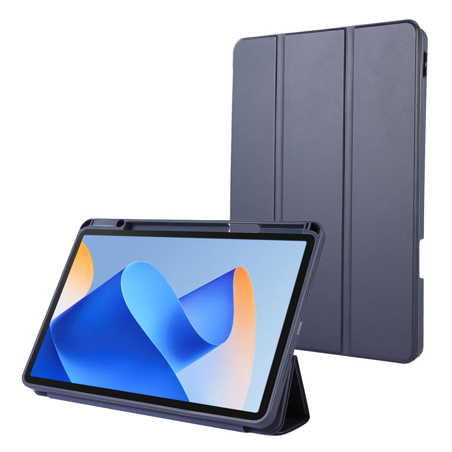 For Huawei MatePad 11 (2023) Solid Color PU Leather Cover Tri-Fold Stand Tablet Case with Pencil Slot