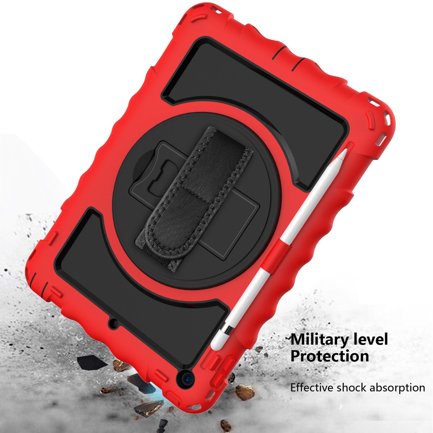 For iPad 10.2 (2021) / (2020) / (2019) Rotating Kickstand Tablet Case Silicone+PC Anti-drop Tablet Cover