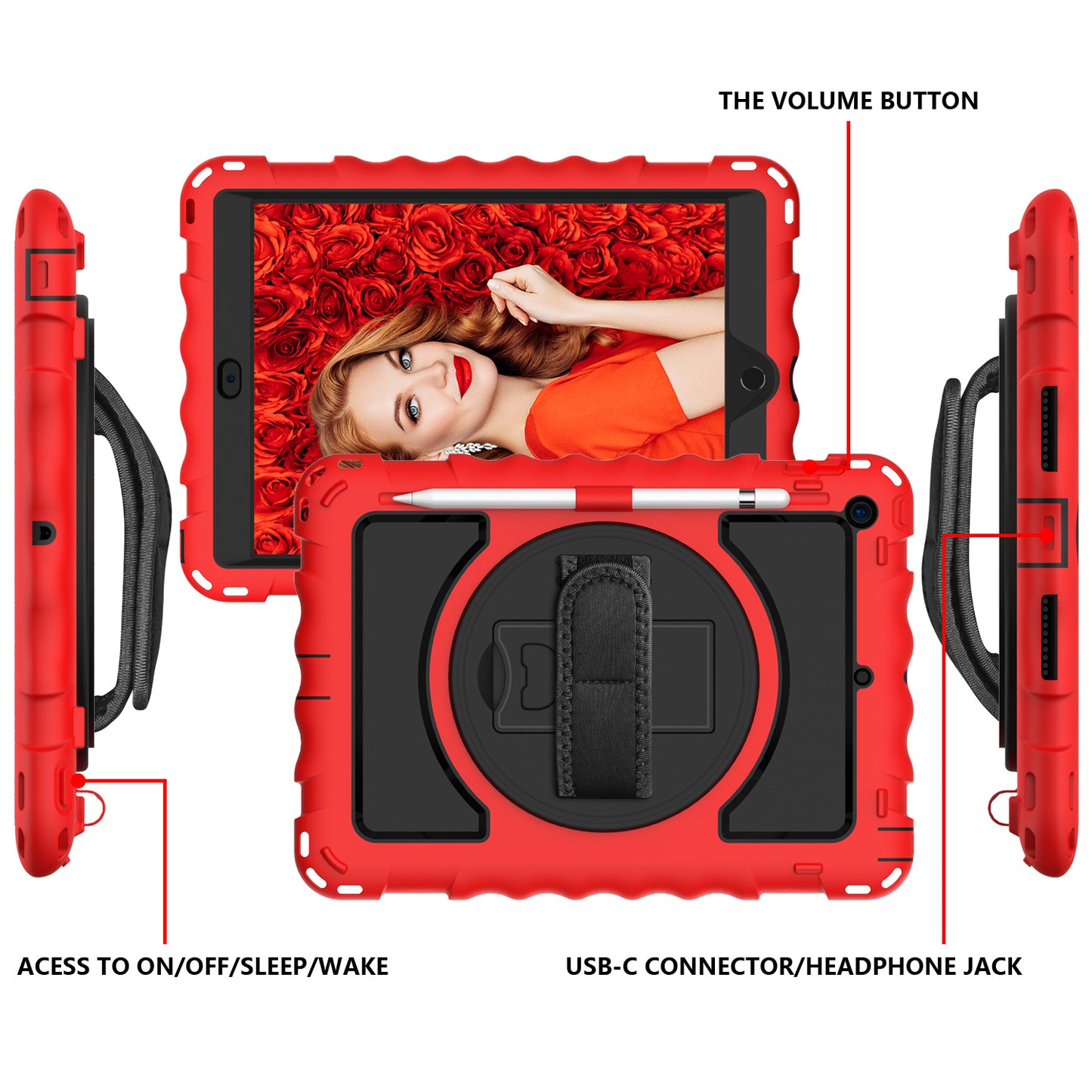 For iPad 10.2 (2021) / (2020) / (2019) Rotating Kickstand Tablet Case Silicone+PC Anti-drop Tablet Cover