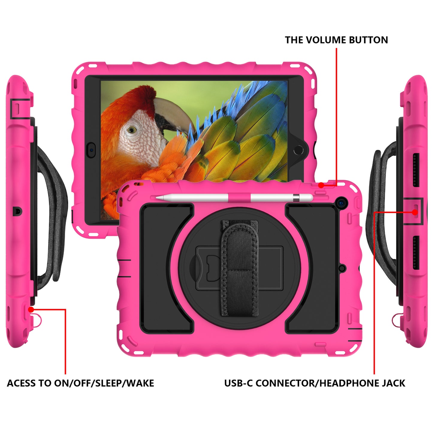 For iPad 10.2 (2021) / (2020) / (2019) Rotating Kickstand Tablet Case Silicone+PC Anti-drop Tablet Cover