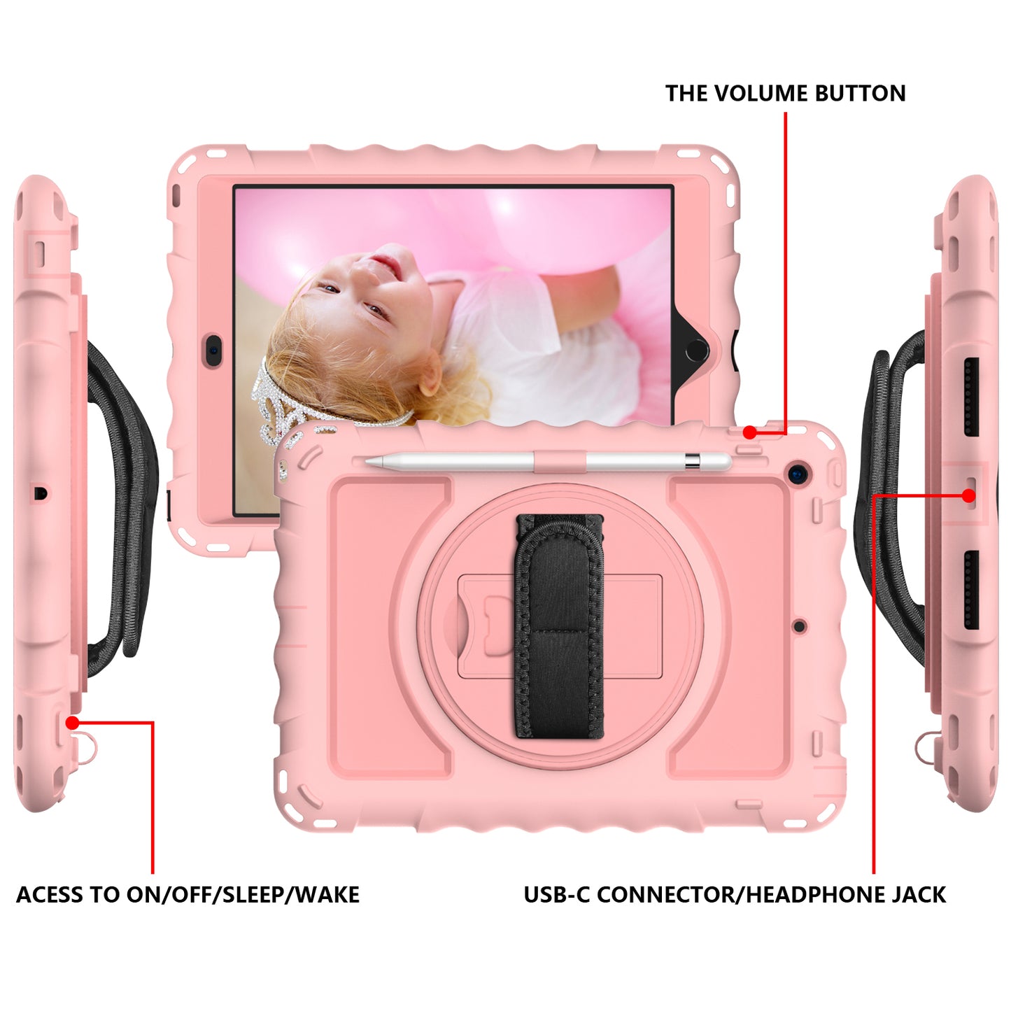 For iPad 10.2 (2021) / (2020) / (2019) Rotating Kickstand Tablet Case Silicone+PC Anti-drop Tablet Cover